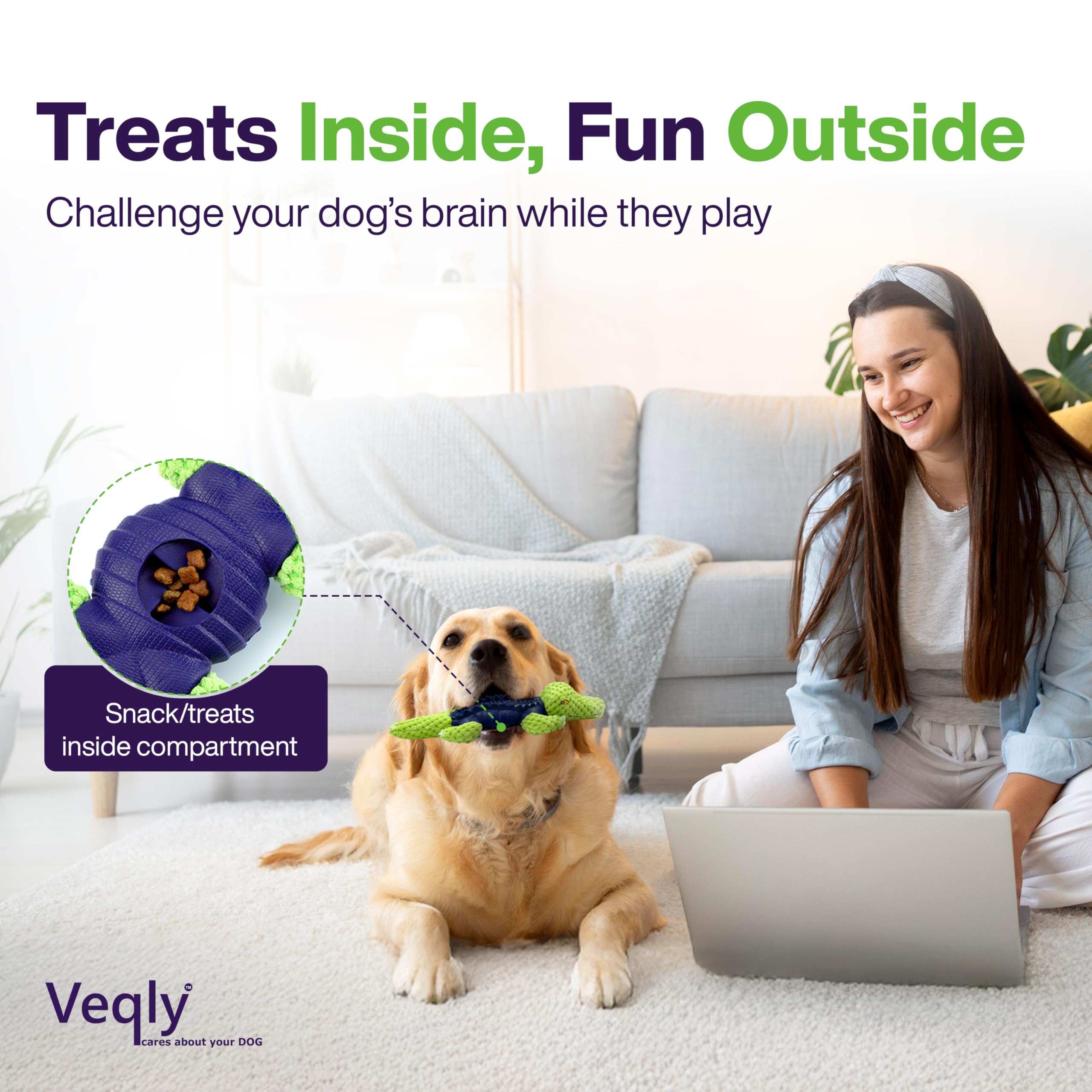 Dog Chew Toys for Small and Medium Breeds, Squeaky Dog Toys Plush, Interactive Dog Toys to Keep Them Busy, Alligator Dog Puzzle
