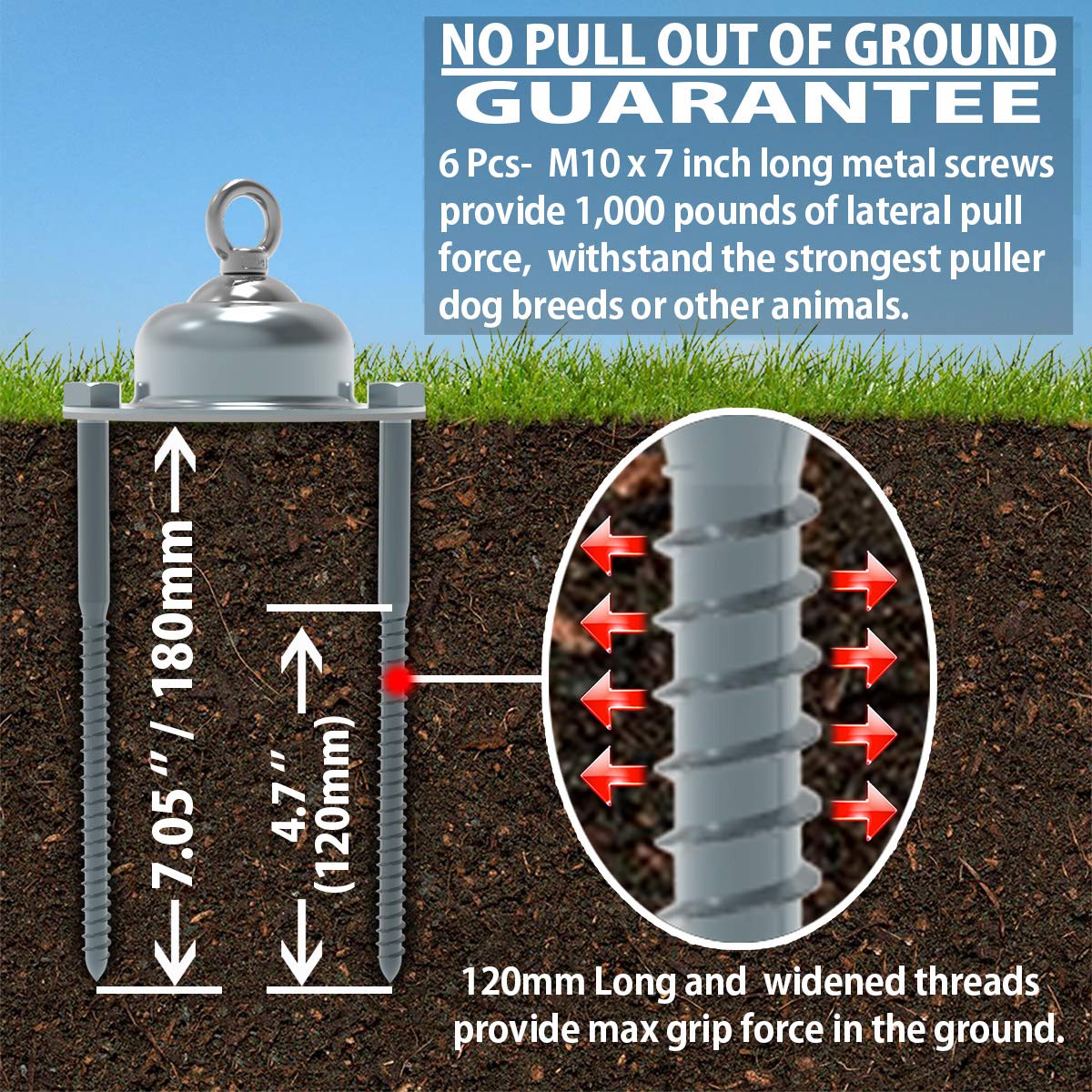 360° Swivel Dog Tie Out Cable And Stake - 2025 Upgrad Stainless Steel Dog Stake Dog Anchor For Small To Large Dogs - No Tangle Reflective Dog Run Cable For Yard (Silver, Stake With 20 Ft Cable)