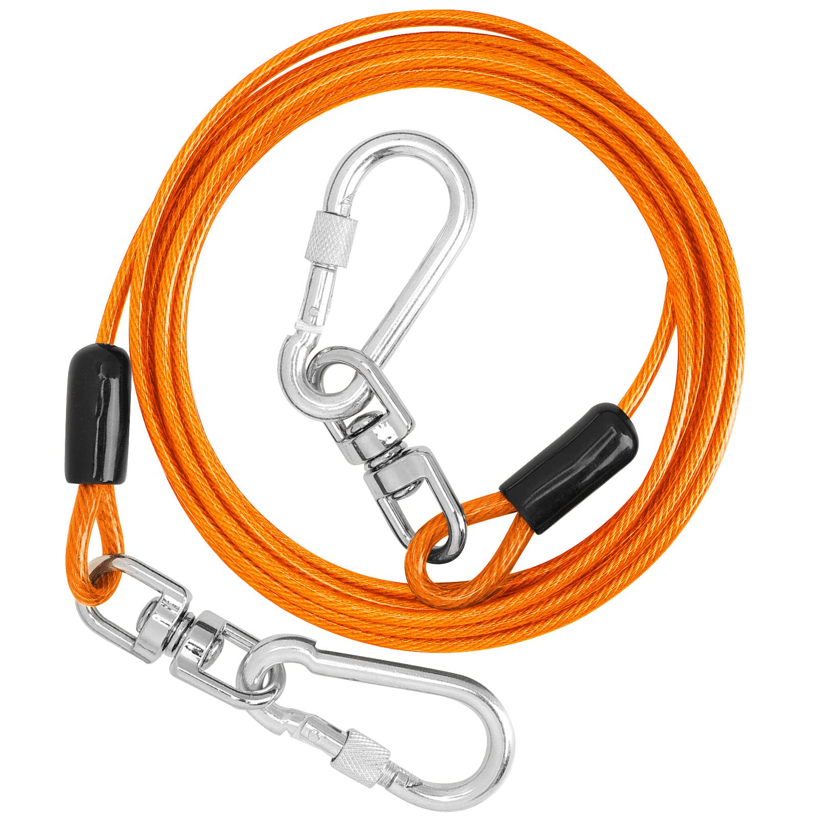 Jenico 150 FT Dog Runner Cable with Swivel Hook, Outdoor and Camping Dog Leash Run Tether, Rust-Proof Training Line for Small to