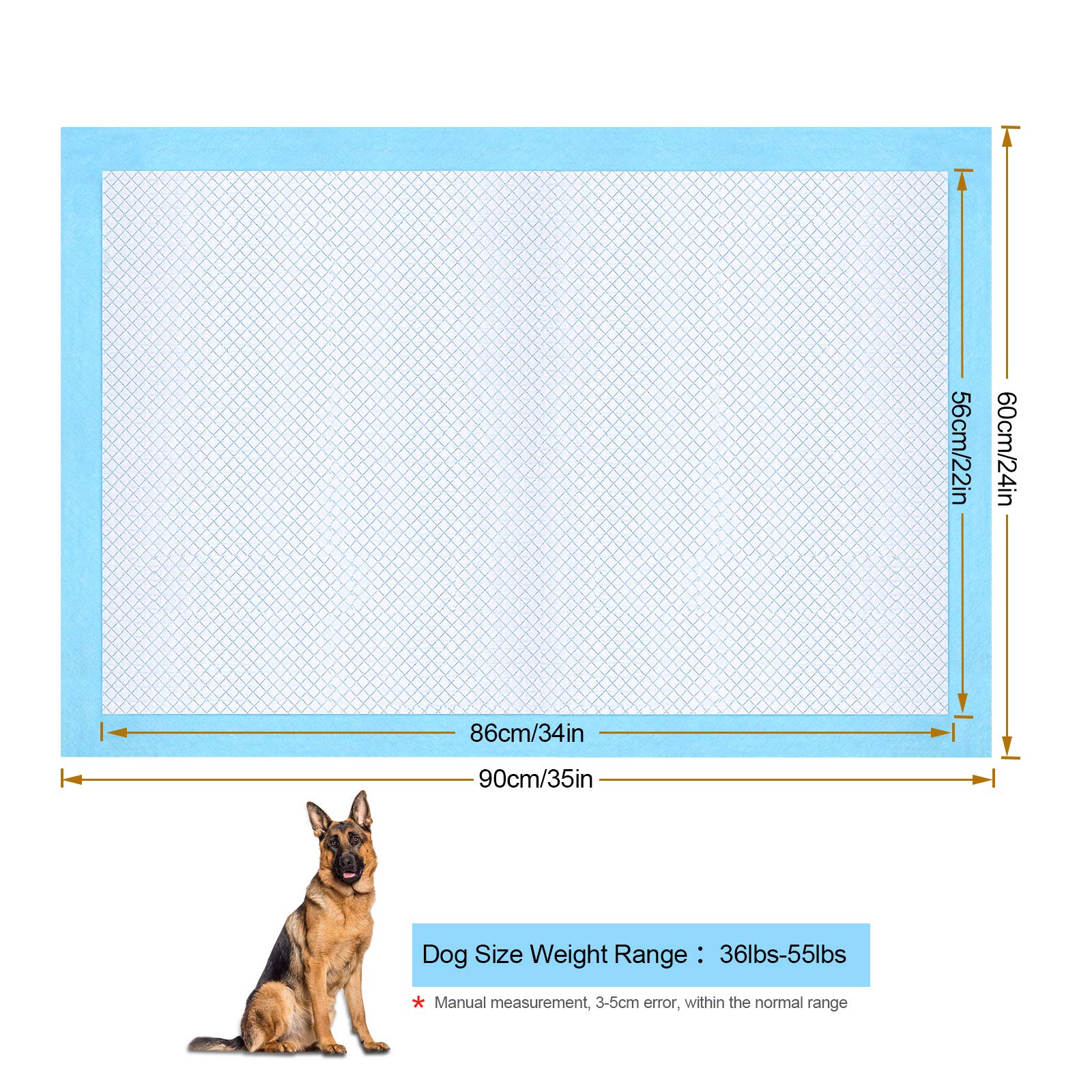 Ownpets Dog Training Extra Large Pad 35 X 32, Leak-Proof 6-Layer Pet Potty Training Pads Pee Pads With Quick-Dry Surface For Pet