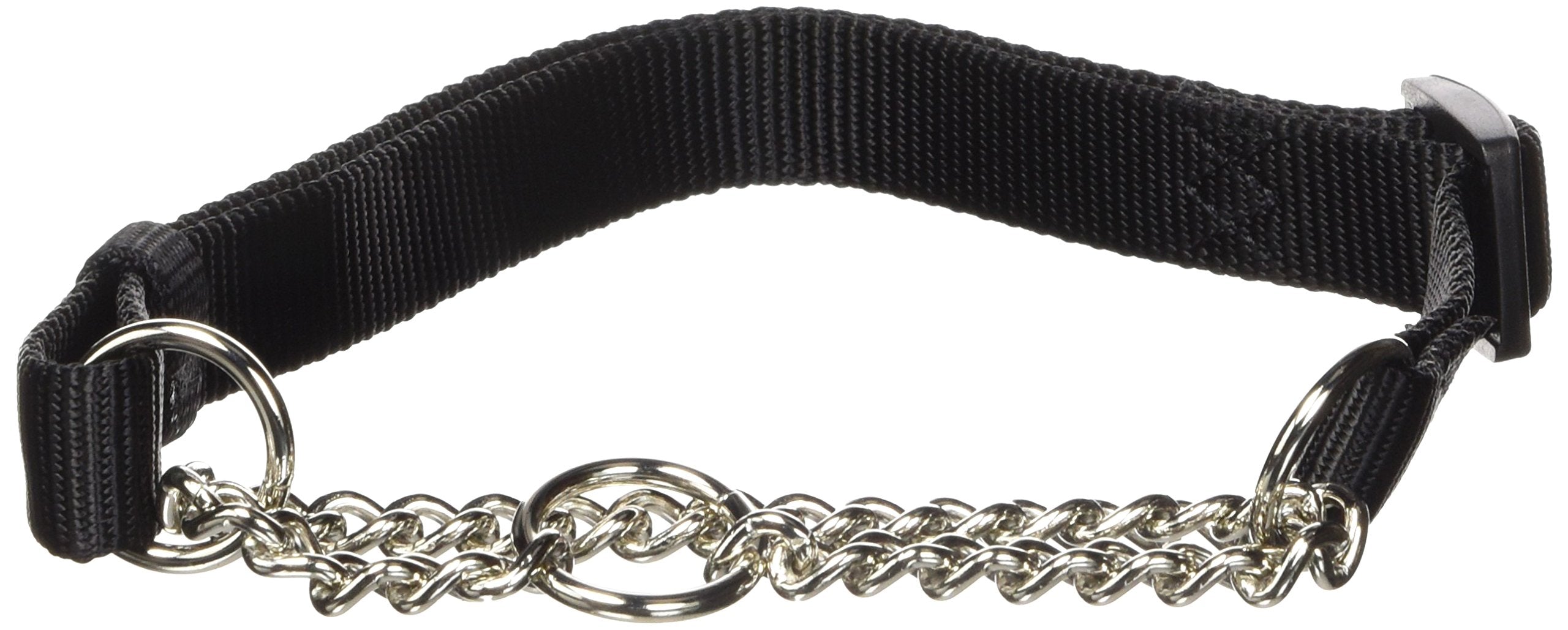 Hamilton Adjustable Combo Choke Dog Collar, Black, Medium, 3/4 x 18-26
