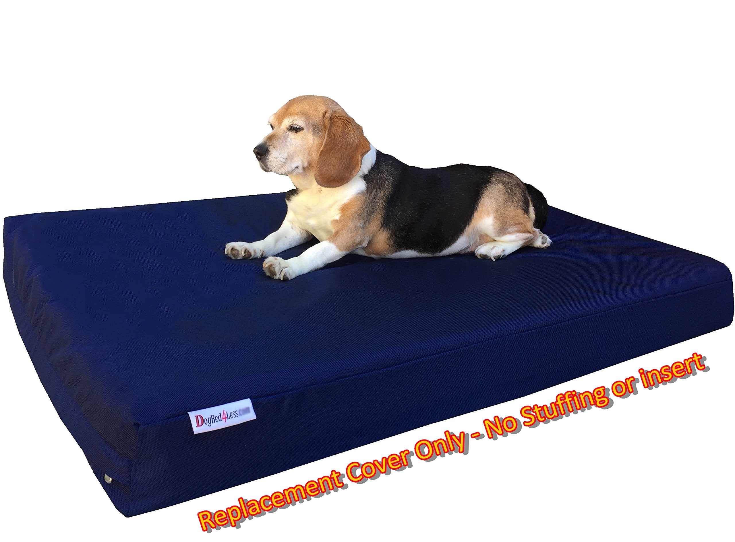 Dogbed4Less Large 1680 Ballistic Heavy Duty Dog Pet Bed External Zipper Duvet Cover - Replacement Cover Only, 41X27X4 Inches, Navy Blue