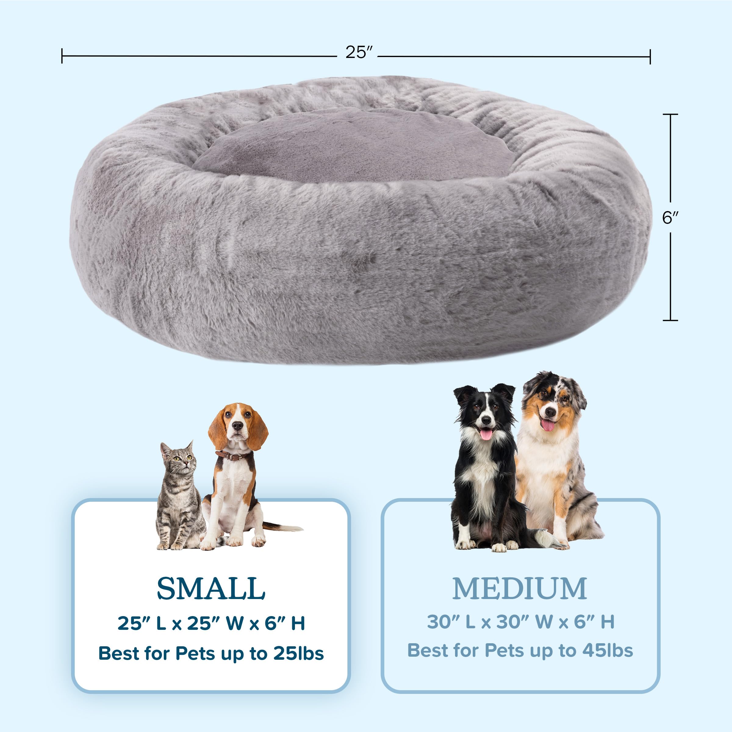 Petmaker Dog Bed - Donut Dog Bed And Cat Bed For Small Pets - Dog Bed With Removable Washable Cover And Anti-Slip Bottom - Puppy