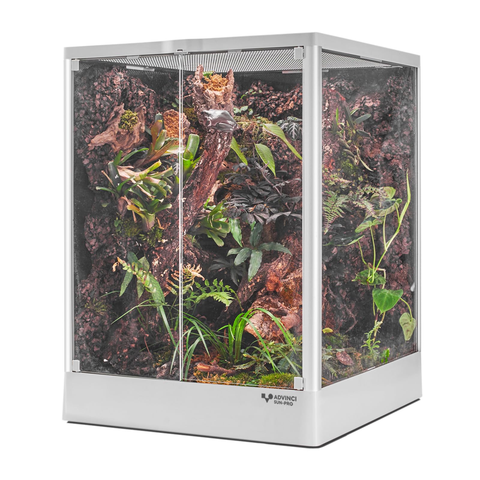 Reptile Terrarium 18x18x24 32 Gallon,Aluminum Frame,Full Glass Tank Enclosure for Small Reptiles, Geckos, Frogs, Lizards, Snakes