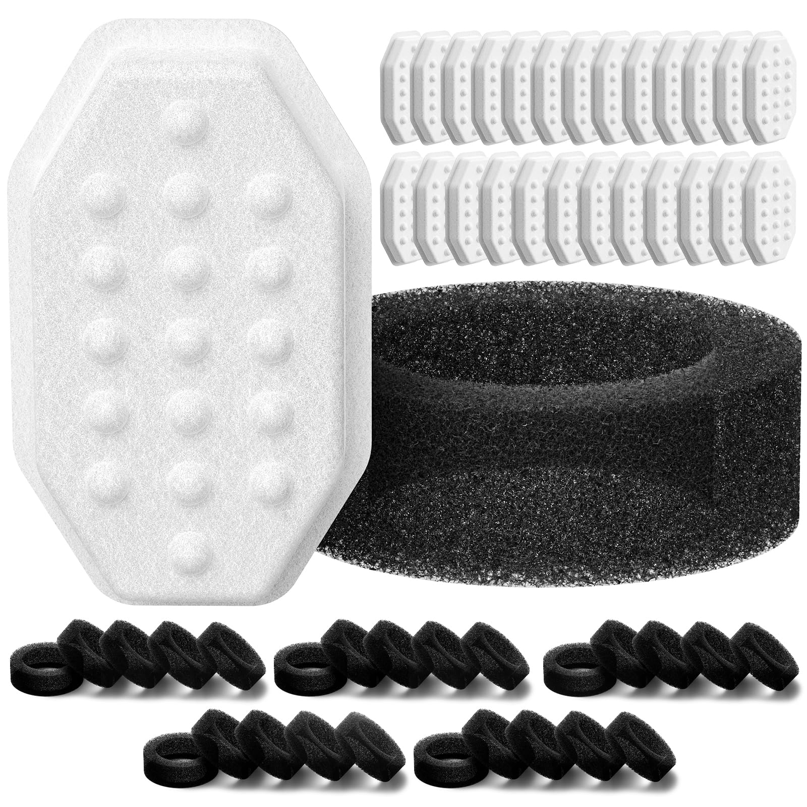 50 Pack Cat Fountain Replacement Filters for Rellaty & Neareal Stainless Steel 108oz/3.2L Adjustable Water Flow Pet Water Founta