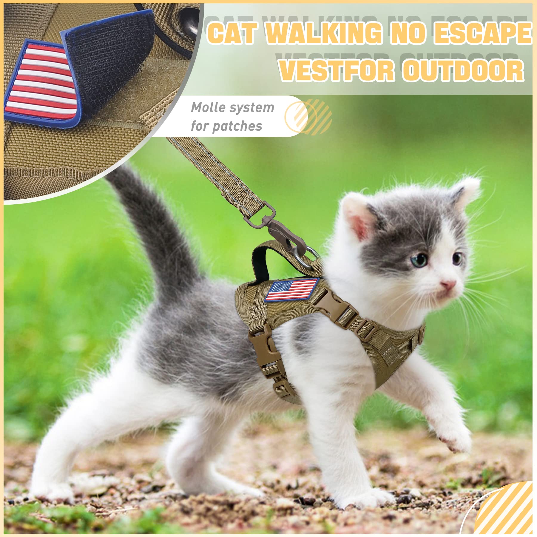 Cat Vest Harness Leash Set For Walking Escape Proof Adjustable Comfy Mesh No Pull Harness For Extra Small Cat Kitten Puppy Contr