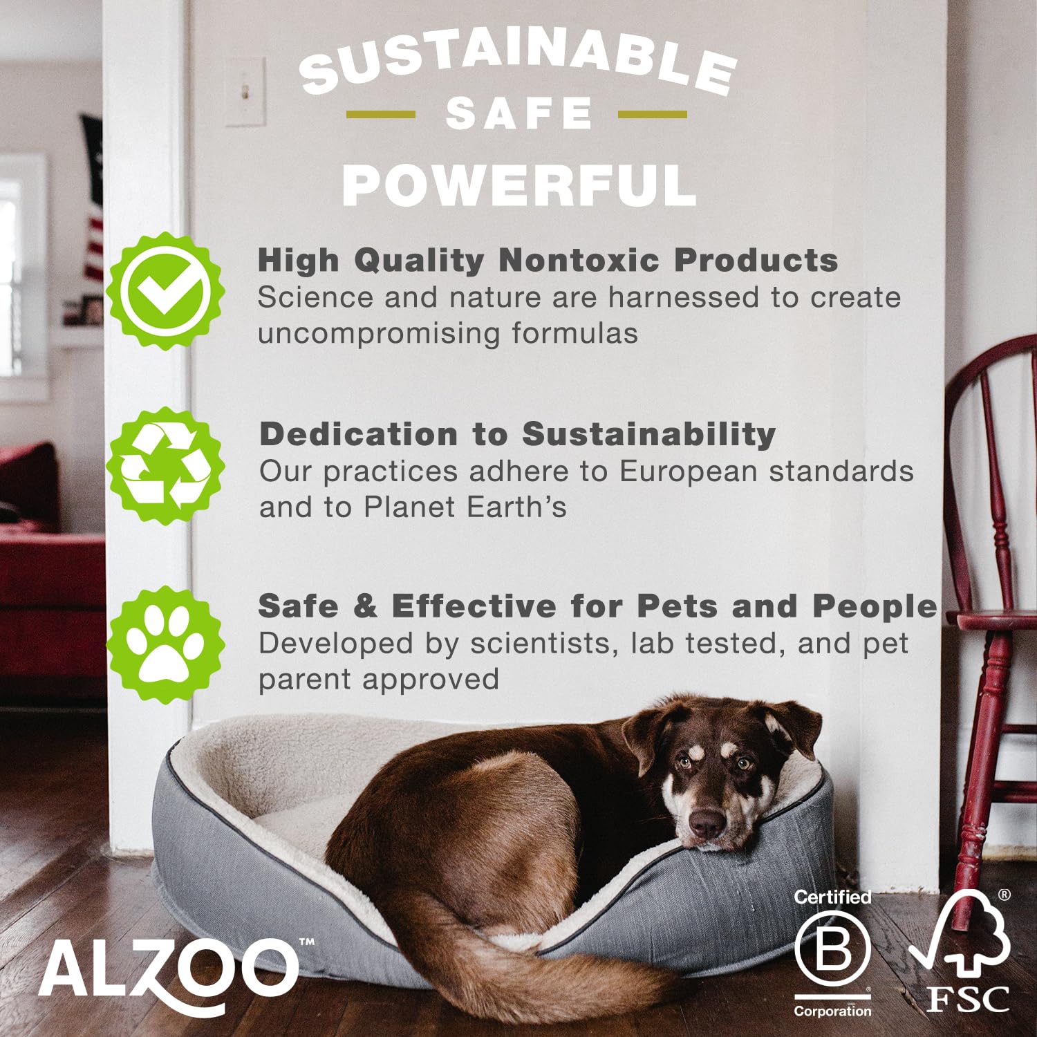ALZOO Indoor Training Spray for Dogs, 100% Plant-Based, 32 Fl Oz, Corrects Destructive Behavior, Model 705905