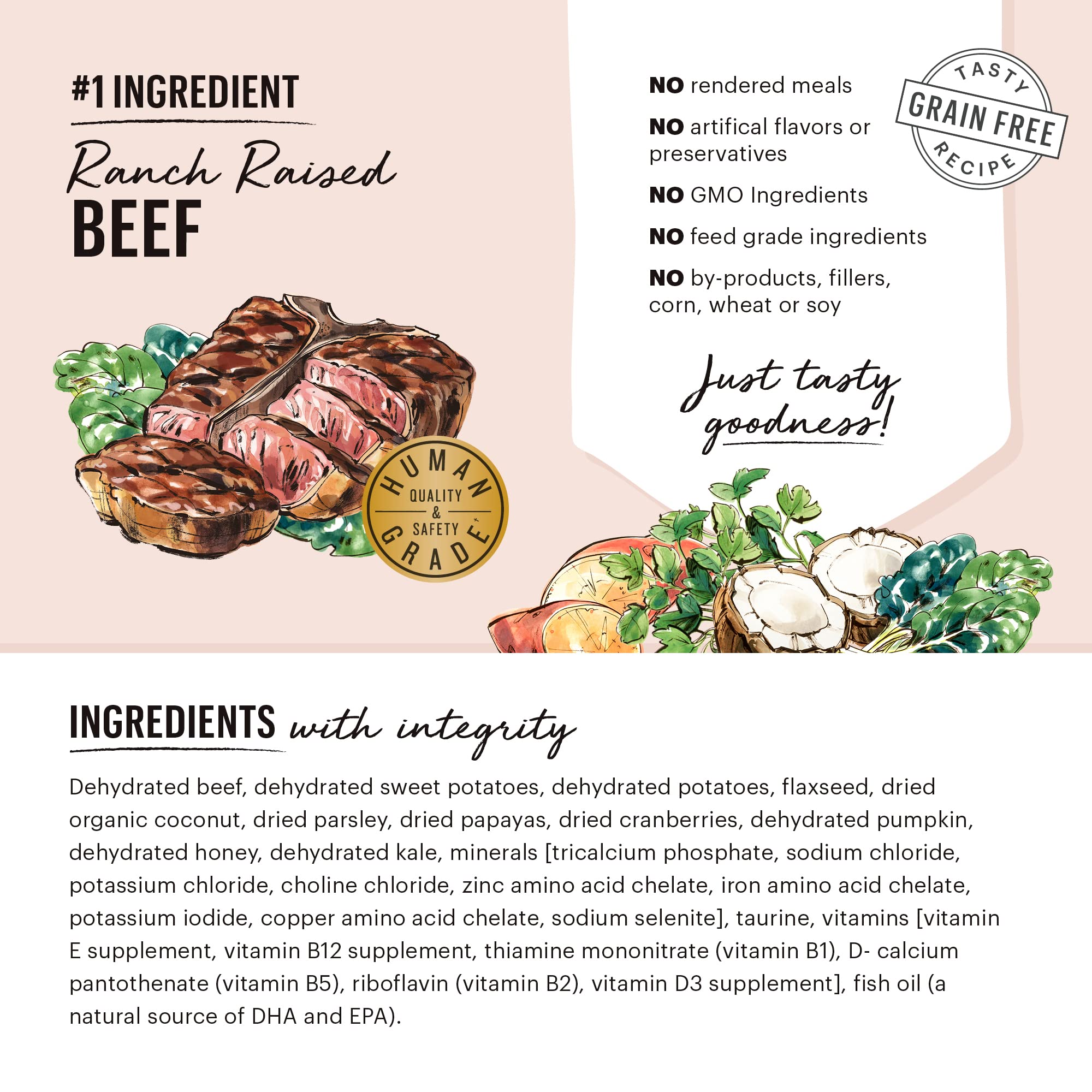 The Honest Kitchen Dehydrated Grain Free Beef Dog Food, 7 lb Box