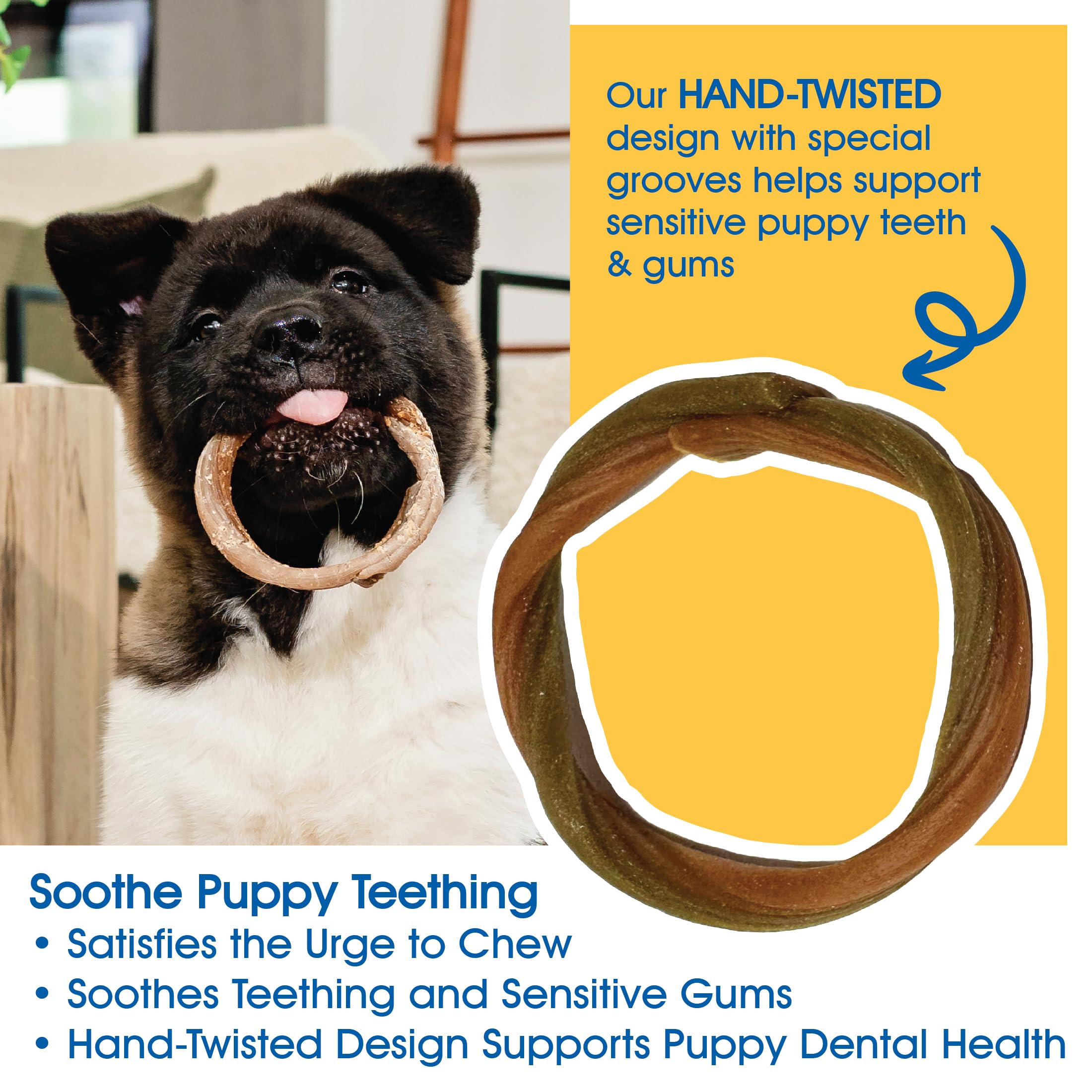 N-Bone Puppy Teething Rings Taste of Texas Chicken Fajitas Flavor 3 Count