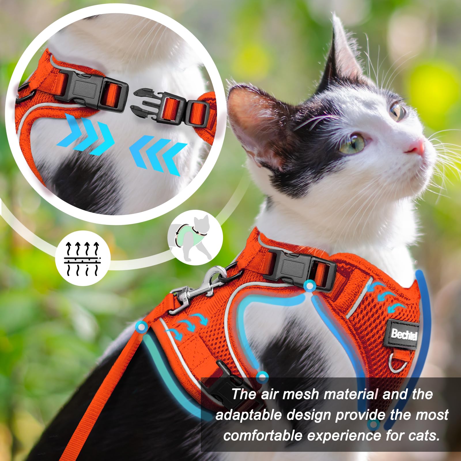 Kitten Harness And Leash Seat, The Upgrade Can Be Adjusted In Four Directions And Breathable Cat Harness For Anti Escape That Ca