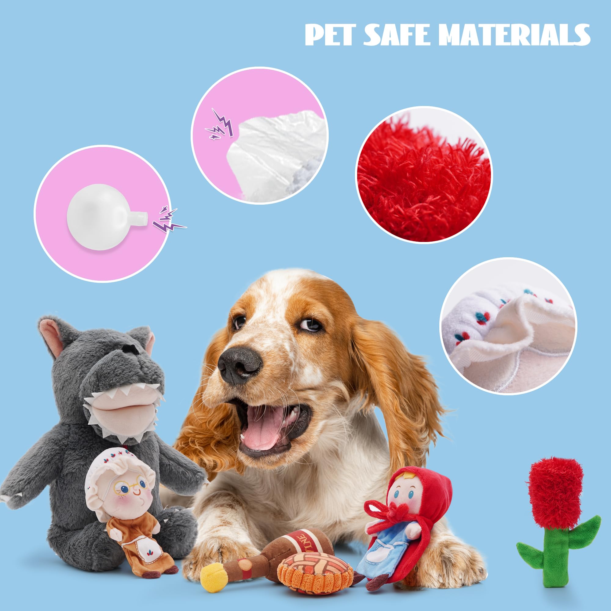 Nocciola Fairy Tale Squeaky Dog Toys, Cute Interactive Plush Stuffed Hide And Seek Cognitive Puzzle Puppy Crinkle Chew Toy For S