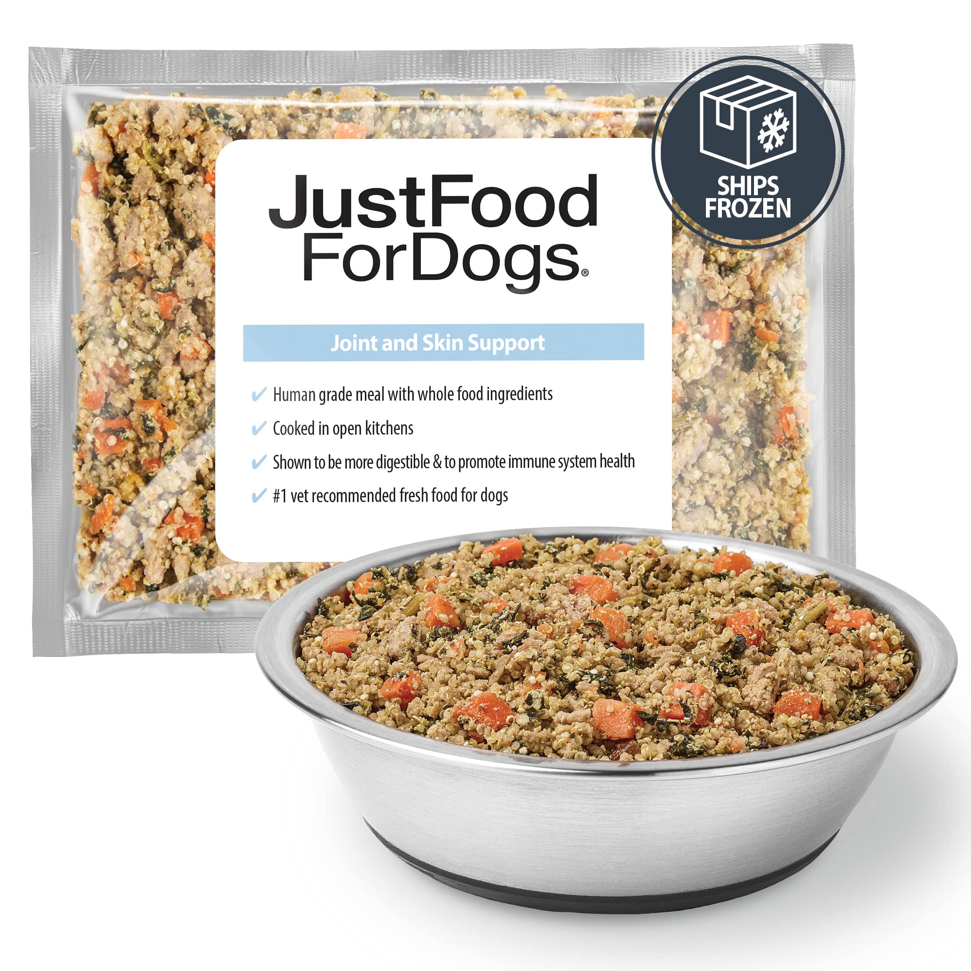JustFoodForDogs Frozen Fresh Dog Food for Sensitive Skin & Allergies, Joint Health, Complete Meal or Topper, Joint & Skin Suppor
