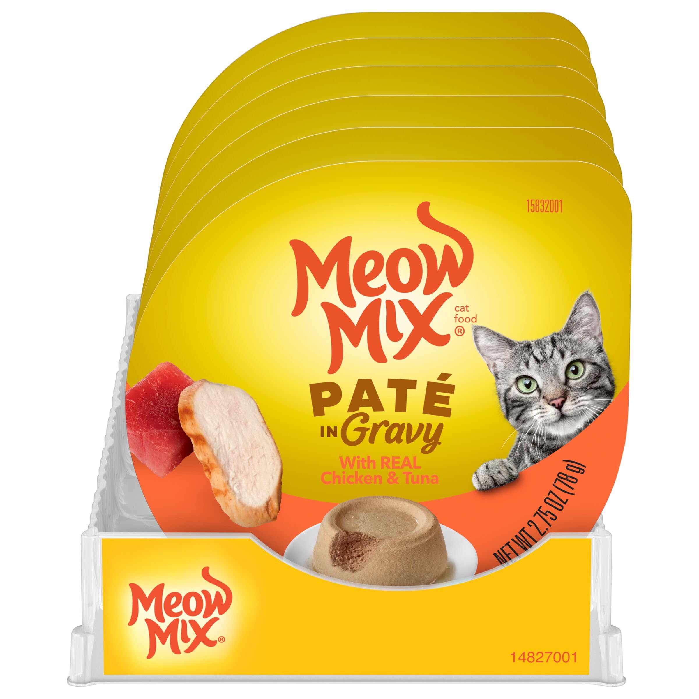 Meow Mix Pate in Gravy with Real Chicken & Tuna Wet Cat Food, 2.75 Ounce (Pack of 12)