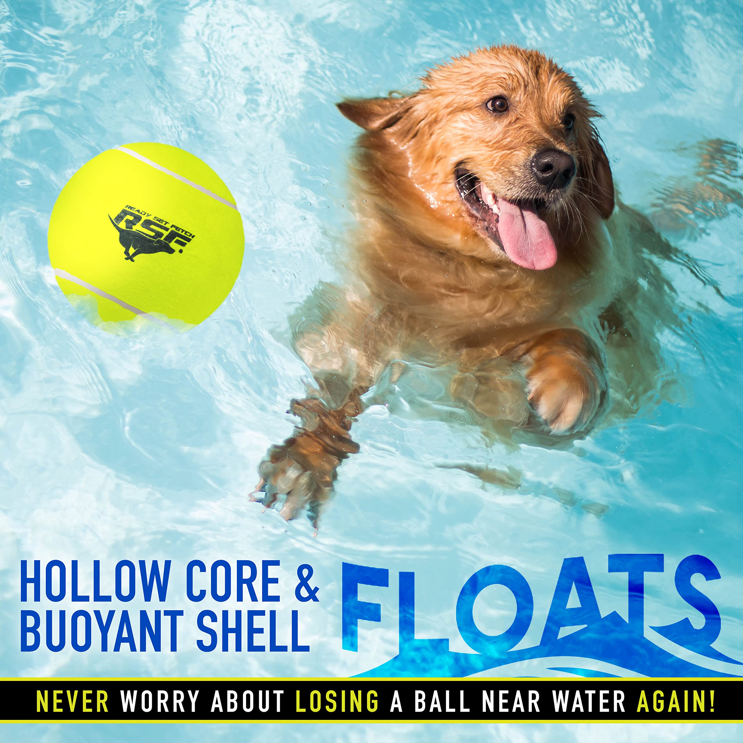 Franklin Pet Supply Oversized Dog Tennis Ball - 8.5" Jumbo Yellow/White - Pump Included