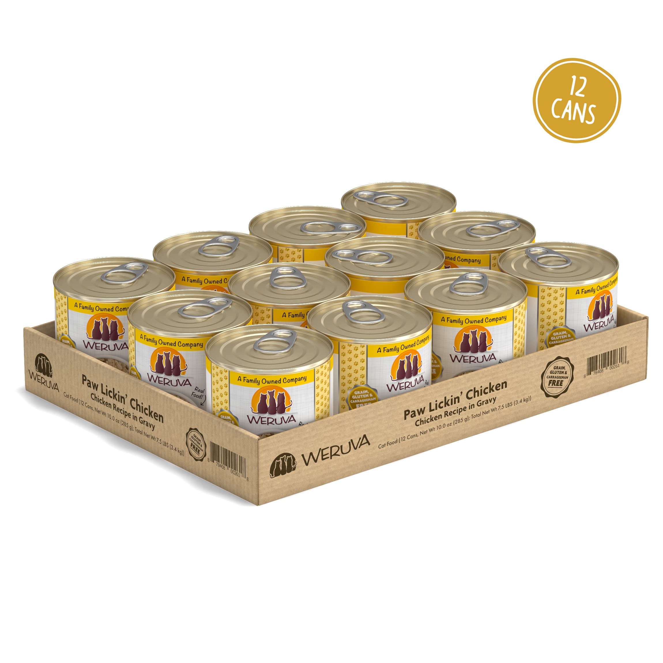 Weruva Classic Cat Food, Paw Lickin Chicken with Chicken Breast in Gravy, 10oz Can (Pack of 12)