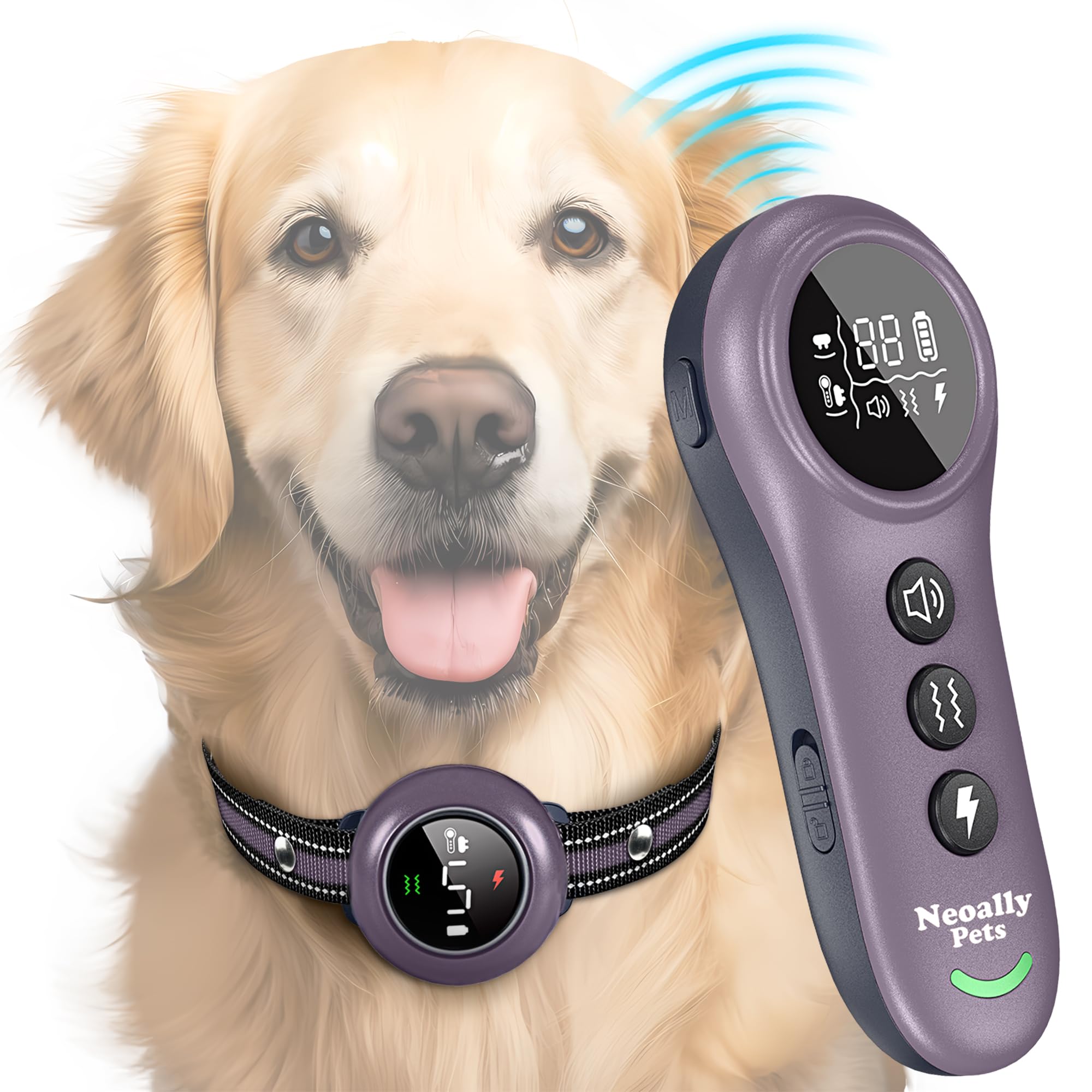 Neoally 2 In 1 Dog Training And Bark Control Collar: Smart Anti Barking Collar With And With No Remote For 5-150 Lbs Small Mediu