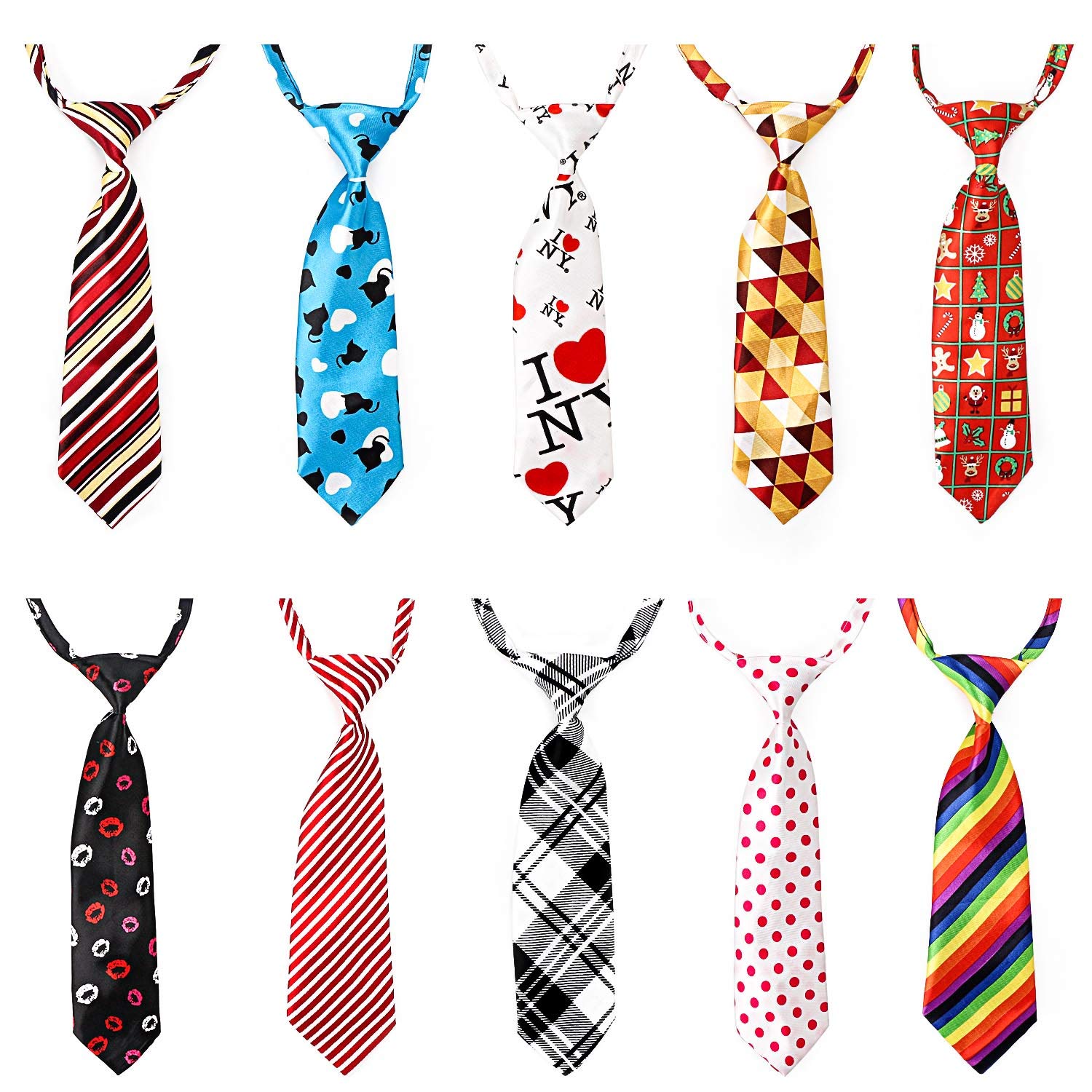 Dog Neckties, Segarty 10 Pack Pet Neck Ties For Medium Large Dogs, Adjustable Bow Ties Collar Bulk Bowties Grooming Accessories For Girl Boy Dog Valentines Holiday Festival Birthday Wedding Costumes