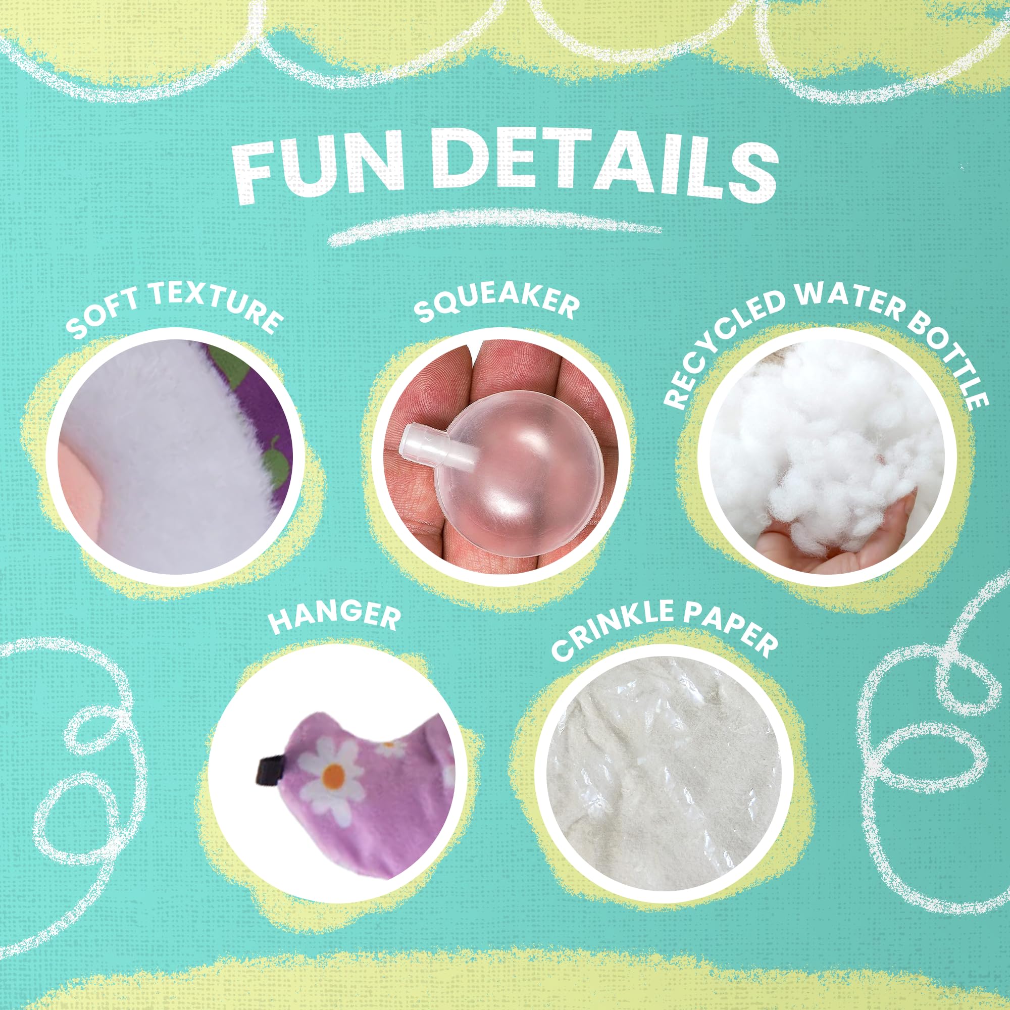 Snugarooz Daisy The Gnome Plush Dog Toy With Repair Patch ?Soft - Crinkly & Squeaky Fun - Perfect For Medium Dogs - Made From Recycled Materials