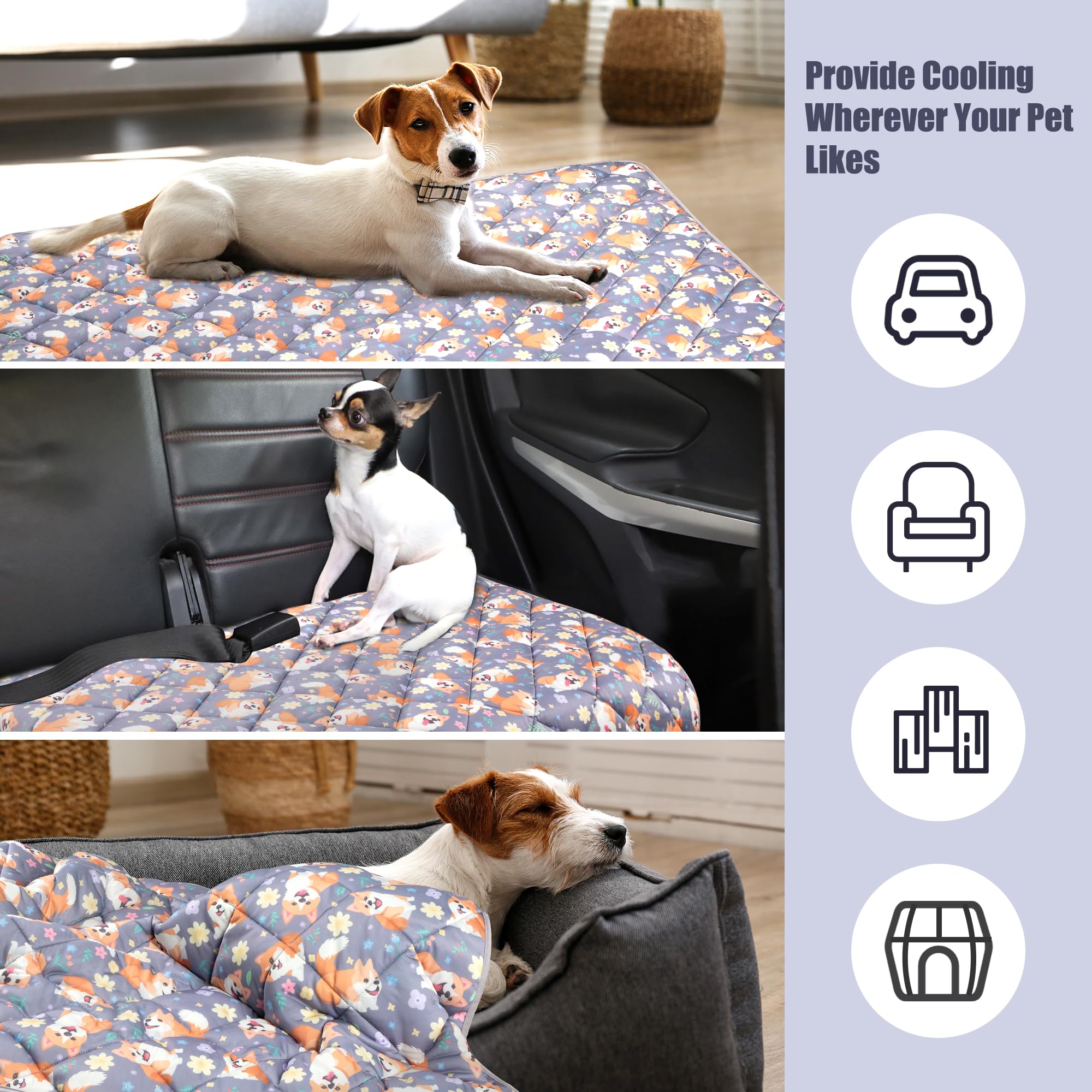 Leekalos Dog Cooling Mat - Summer Portable Pet Cooling Cushion & Blanket For Cats & Dogs