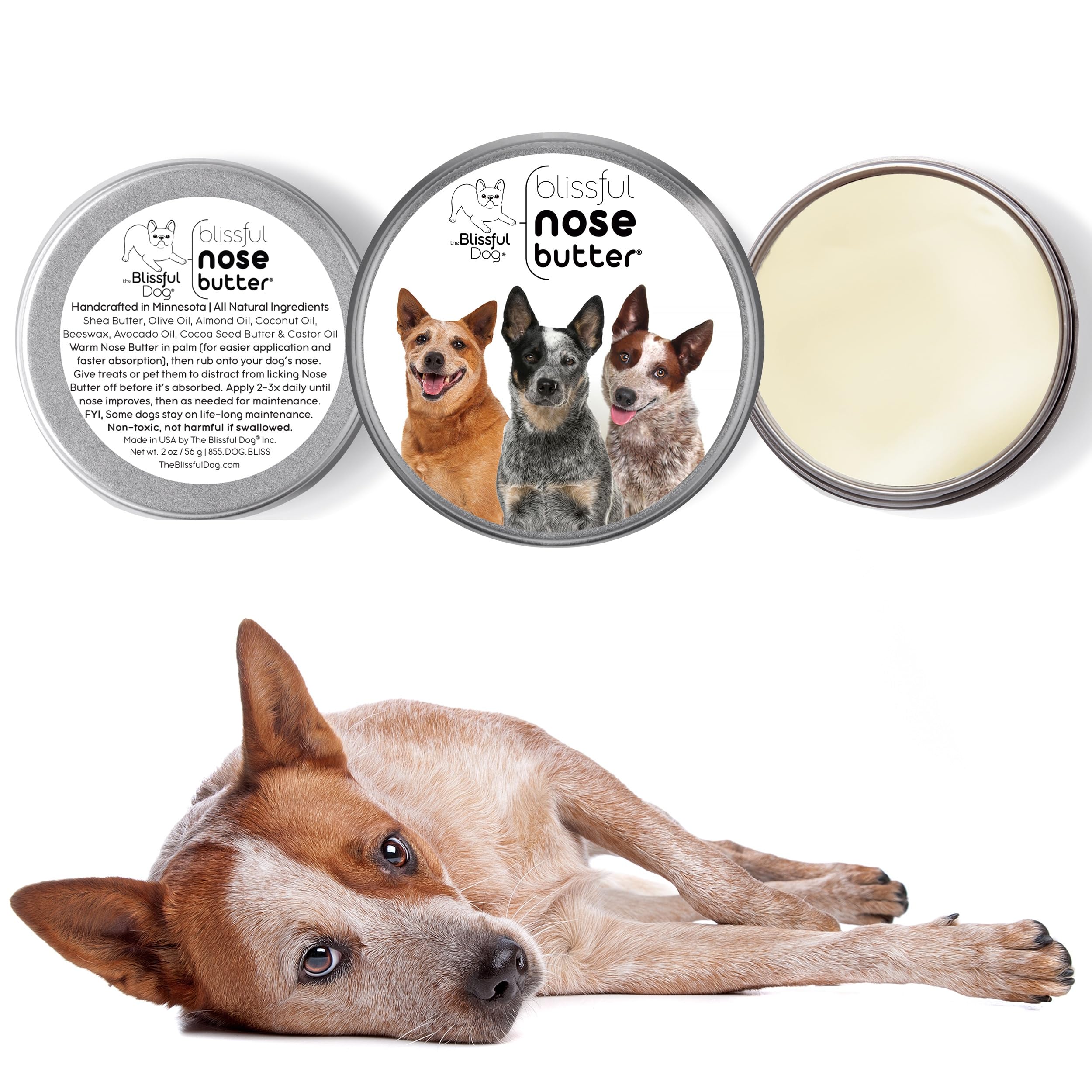 The Blissful Dog Australian Cattle Dog Unscented Nose Butter, 16oz