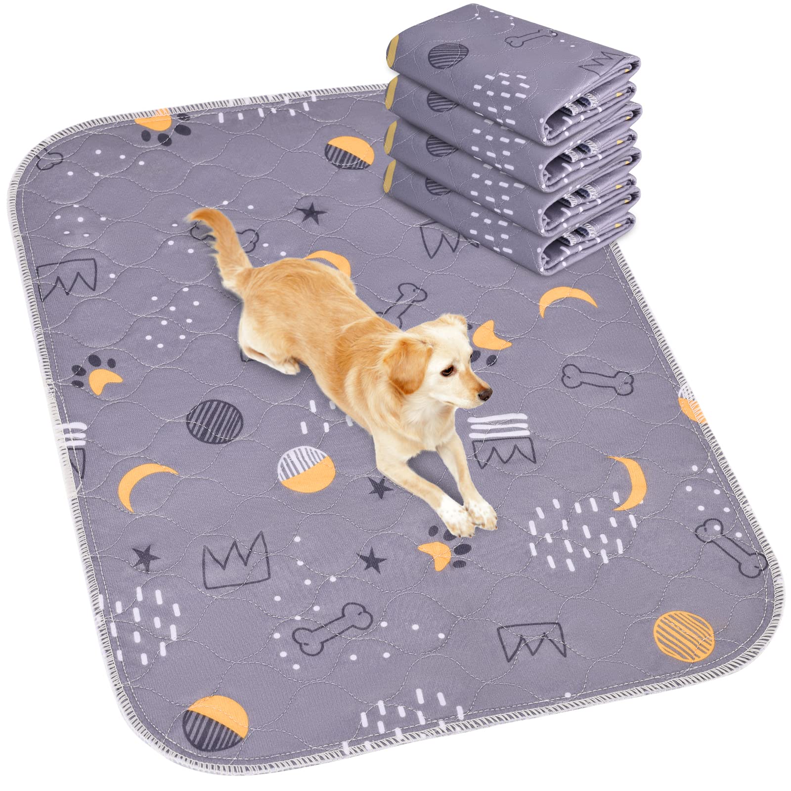 UPSKY Washable Pee Pads for Dogs 4 Pack 18    x 24    Reusable Puppy Pads Waterproof Pet Training Pads, Non-Slip Dog Mats Fast A