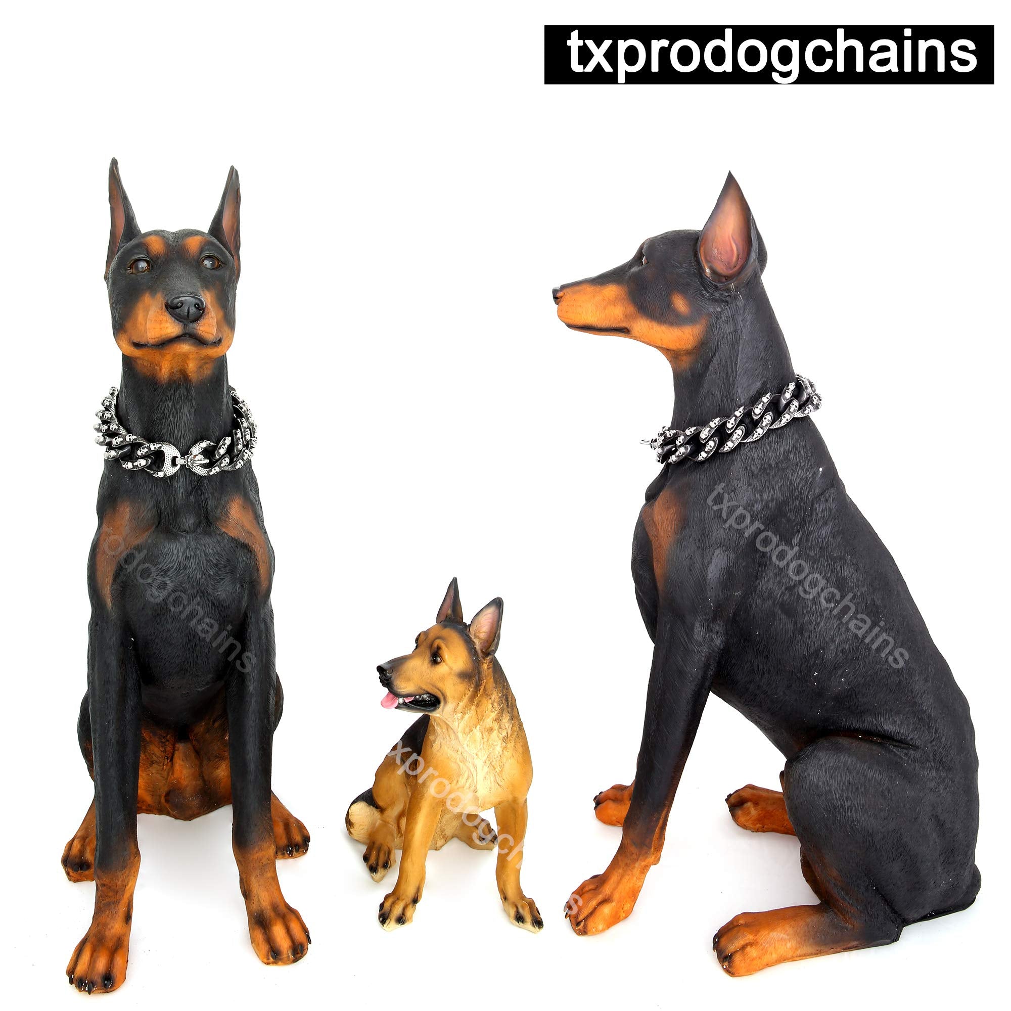 Txprodogchains Personality Chain Dog Collar With Unique Skulls Designer 22Mm Hand Polished Blacked Stainless Steel Link Chain Ne