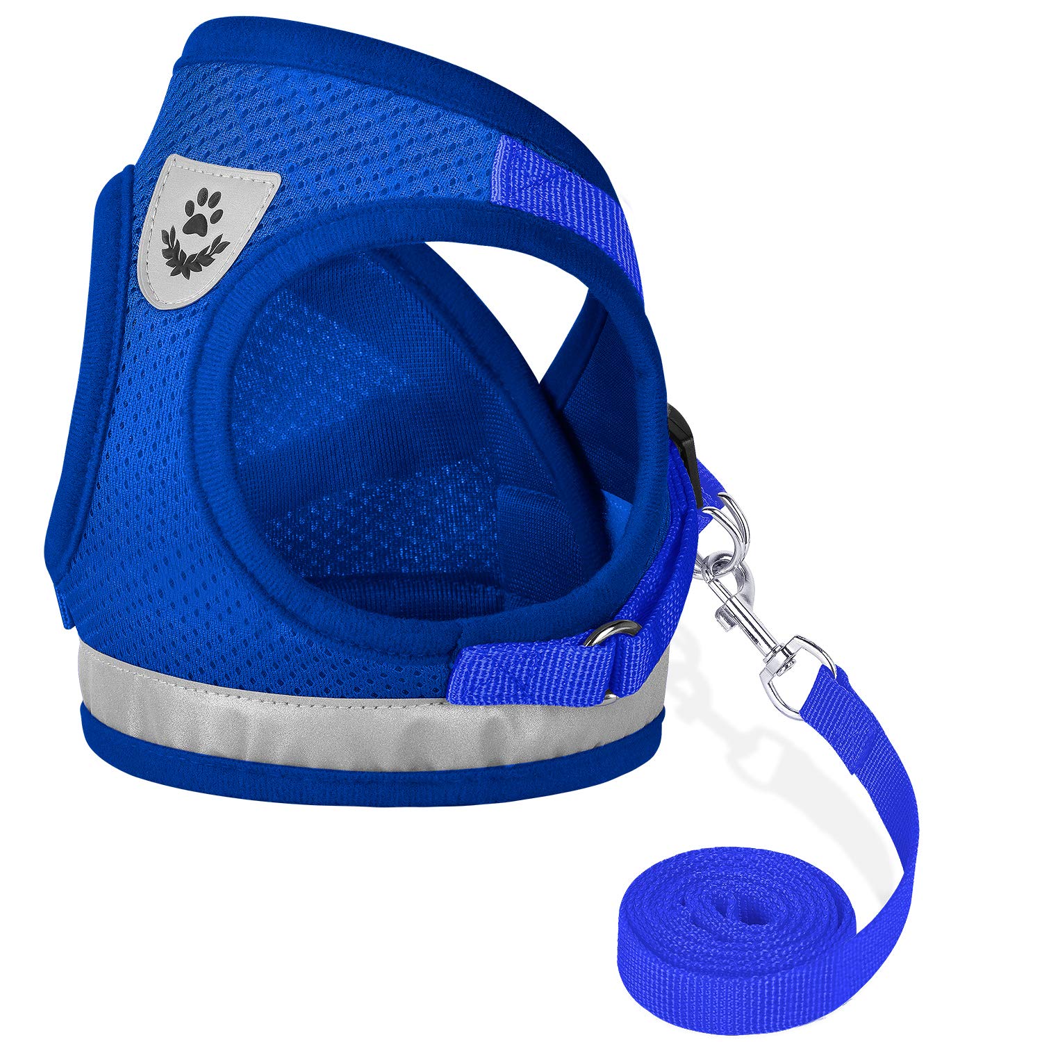 Cat Harnesses And Puppy Harness With Leashes Set, Escape Proof Cat Harness, Adjustable Reflective Soft Mesh Vest Fit Puppy Kitte