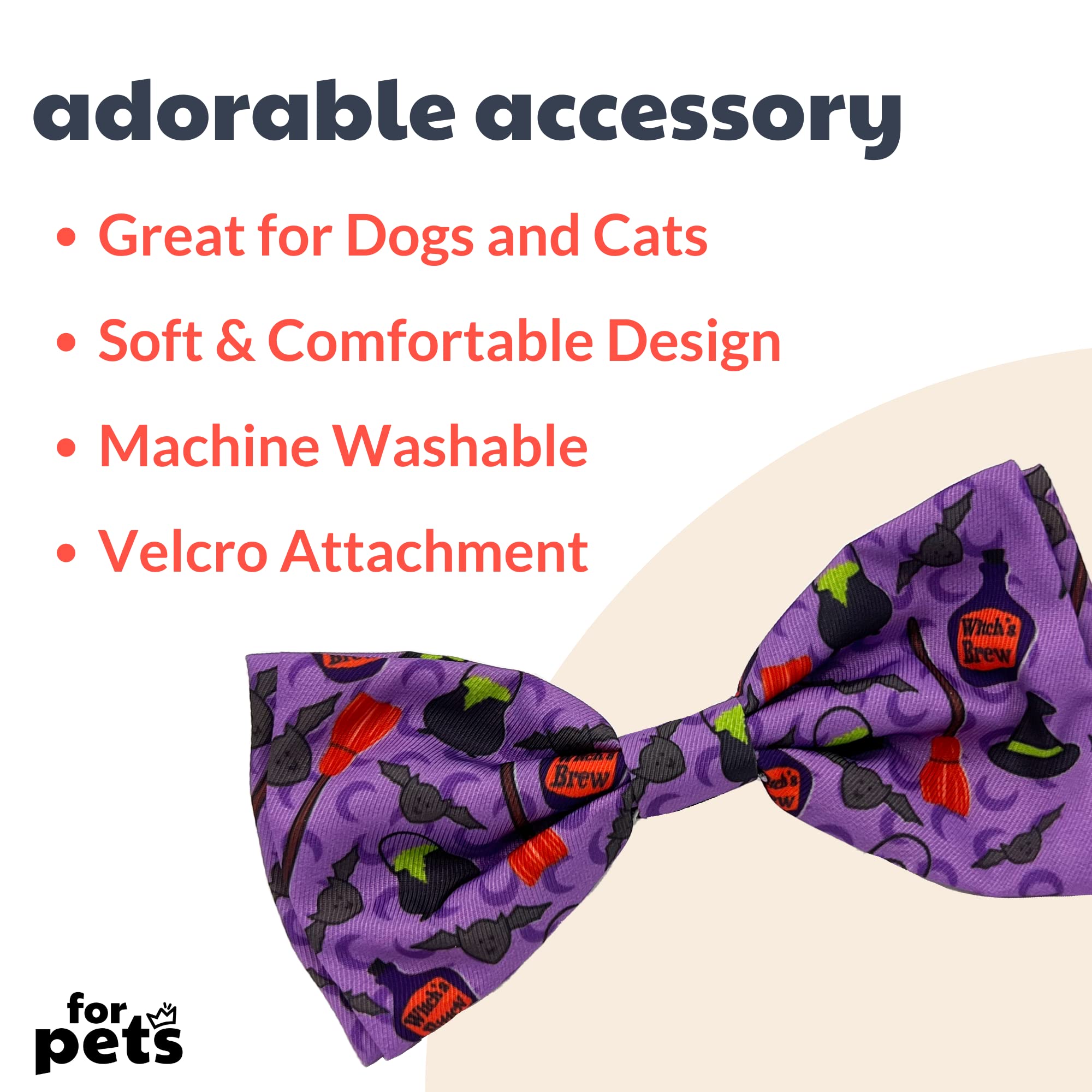 Huxley & Kent Bow Tie For Pets | Witch'S Brew (Large) | Halloween Bow Tie Collar Attachment | Fun Bow Ties For Dogs & Cats | Cute, Comfortable, And Durable | H&K Bow Tie