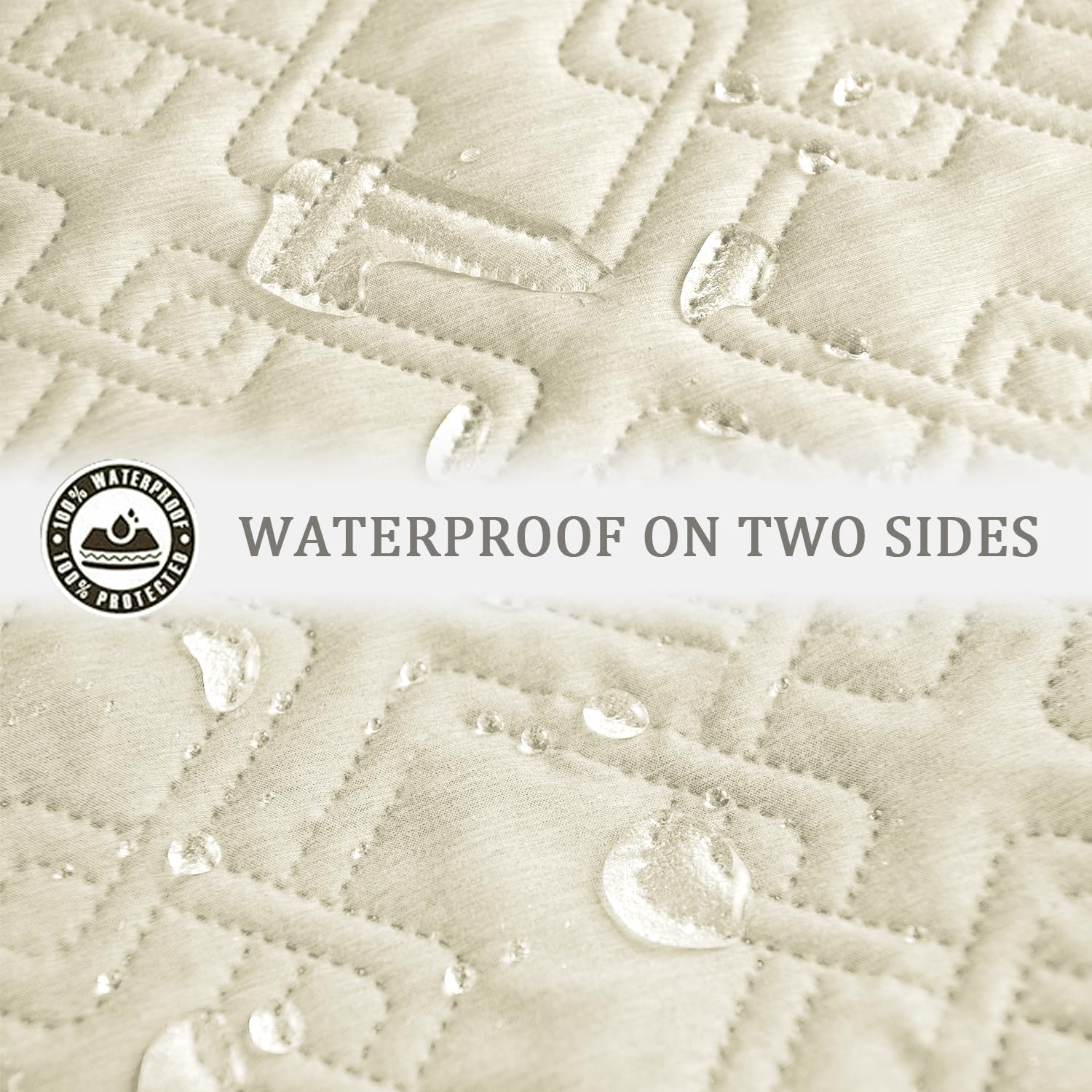 Fuguitex Waterproof Dog Bed Cover Dog Blanket For Pet Furniture Bed Couch Sofa Reversible Linen Texture(40''*50'',Cream+ Wheat)