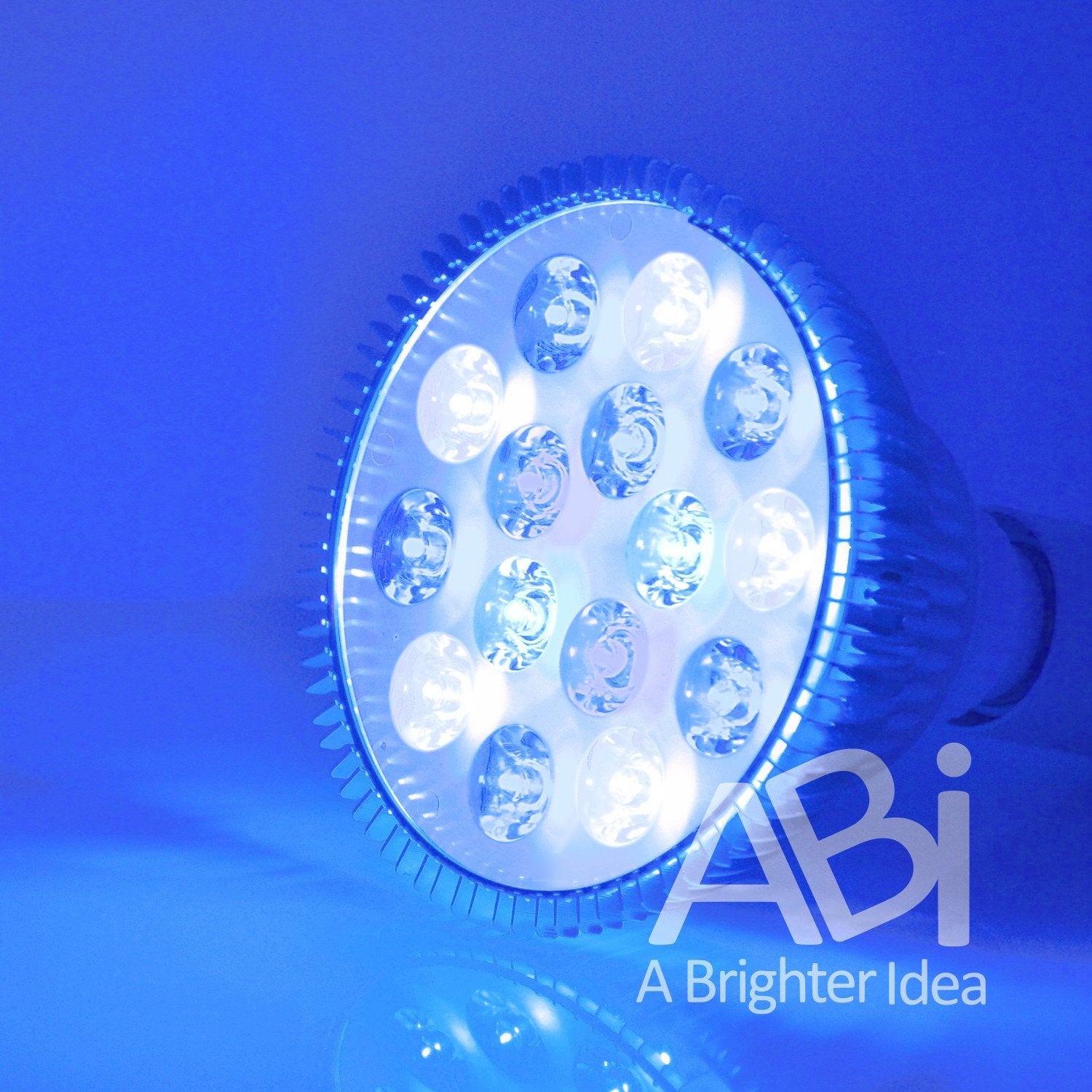 ABI LED Aquarium Light Bulb, 12W, Glass, Royal Blue & White, Model GR-PAR38-12W-BW, for Freshwater & Saltwater Aquariums