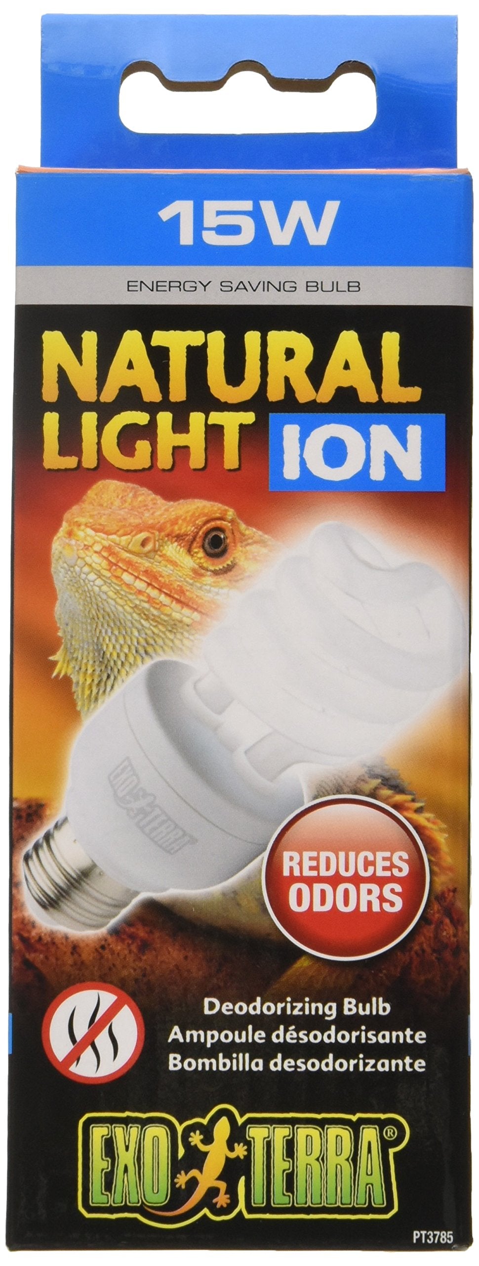 Exo Terra Natural Light Ion, Reptile Terrarium Deodorizing Light Bulb, 15 Watts, Pt3785