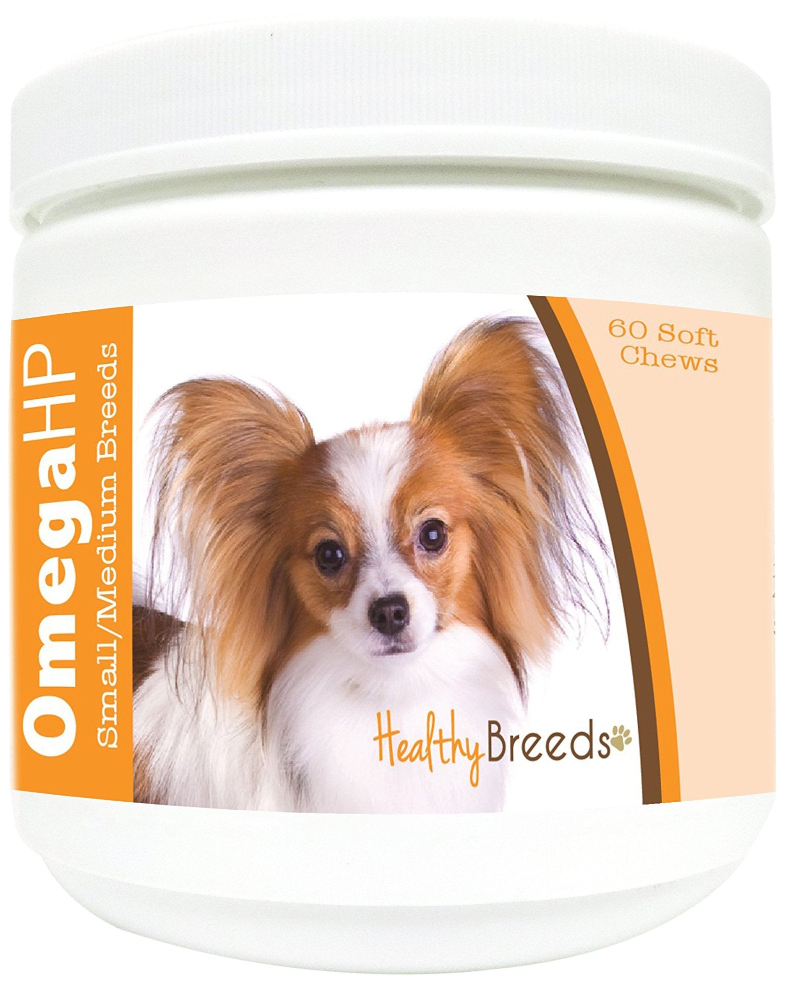 Healthy Breeds Papillon Omega HP Fatty Acid Skin and Coat Support Soft Chews 60 Count