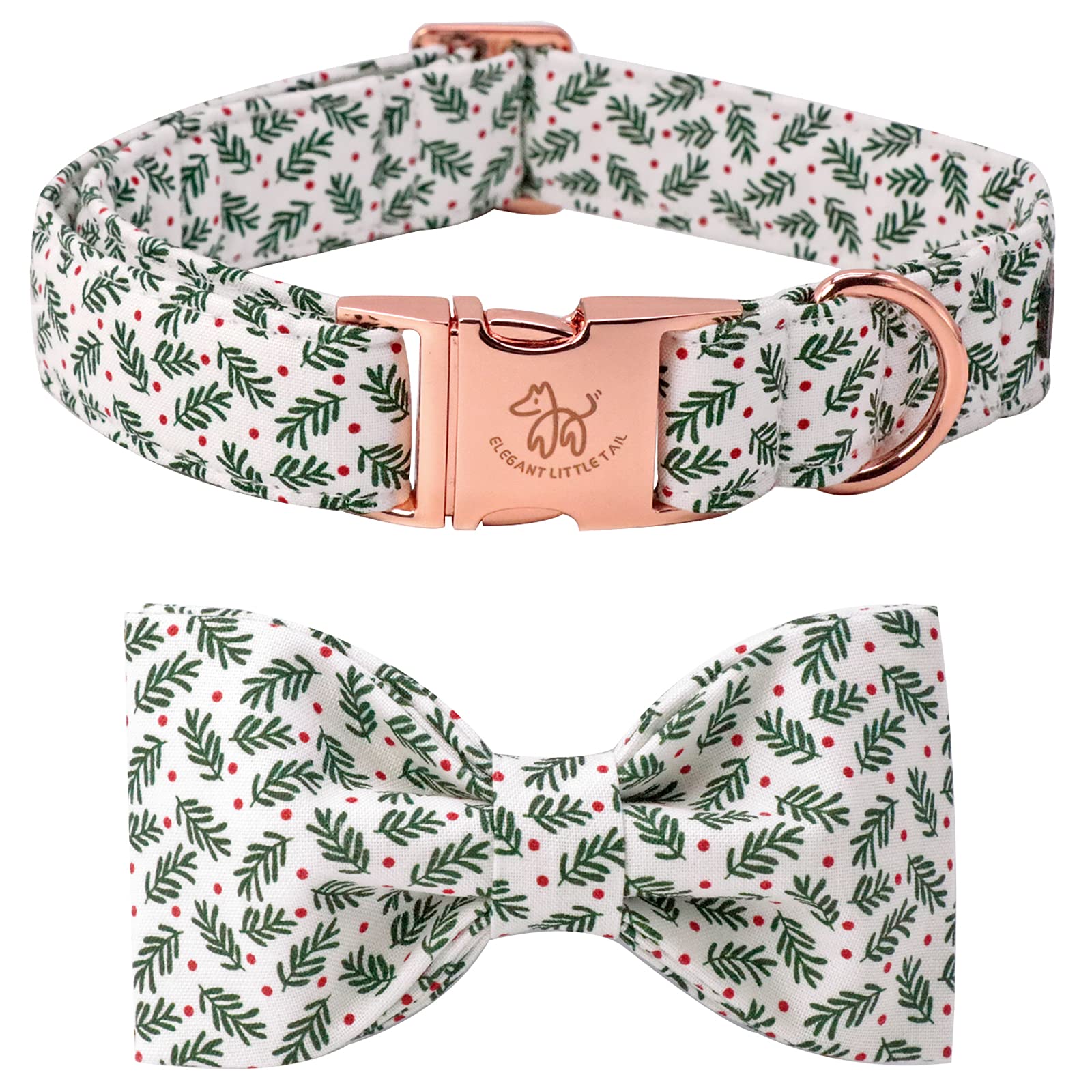 Elegant Little Tail Dog Collar With Bow, Soft And Comfy Bowtie Christmas Dog Collar, Adjustable Pet Gift Collars For X-Large Dogs