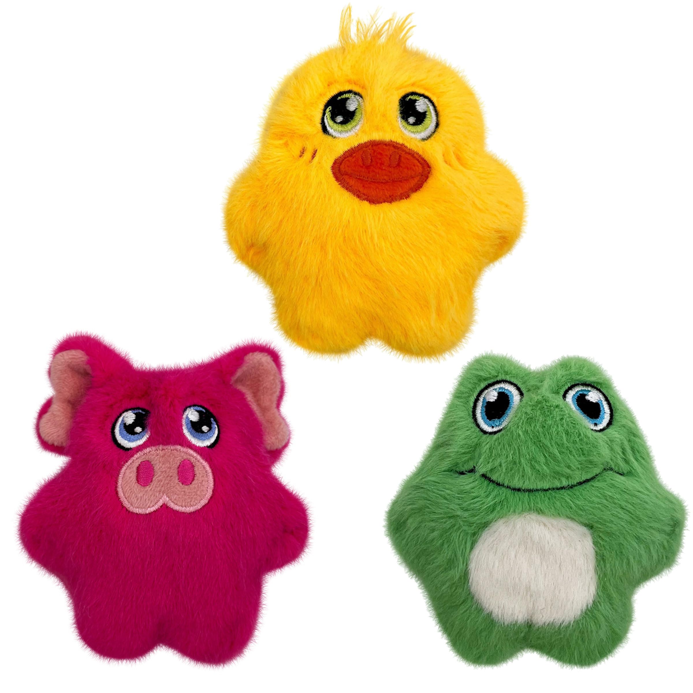 KONG Snuzzles Kiddos Mini Extra Small Dog Toy - Soft Plush Squeaky Toy for Small Dogs & Puppies (Frog/Pig/Duck Combo)