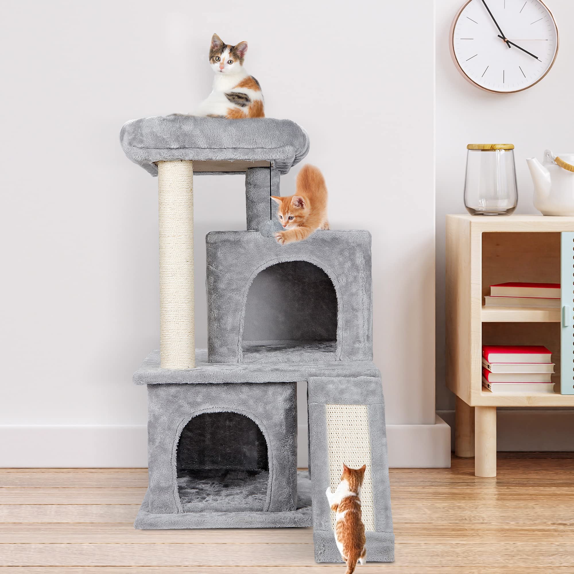 Nova Microdermabrasion Cat Tree For Indoor Cats Cat Tower Cat Scratching Post 34 In Cat Condo Ultra Soft Plush Covering Cat Furniture For Kittens Pet Play House