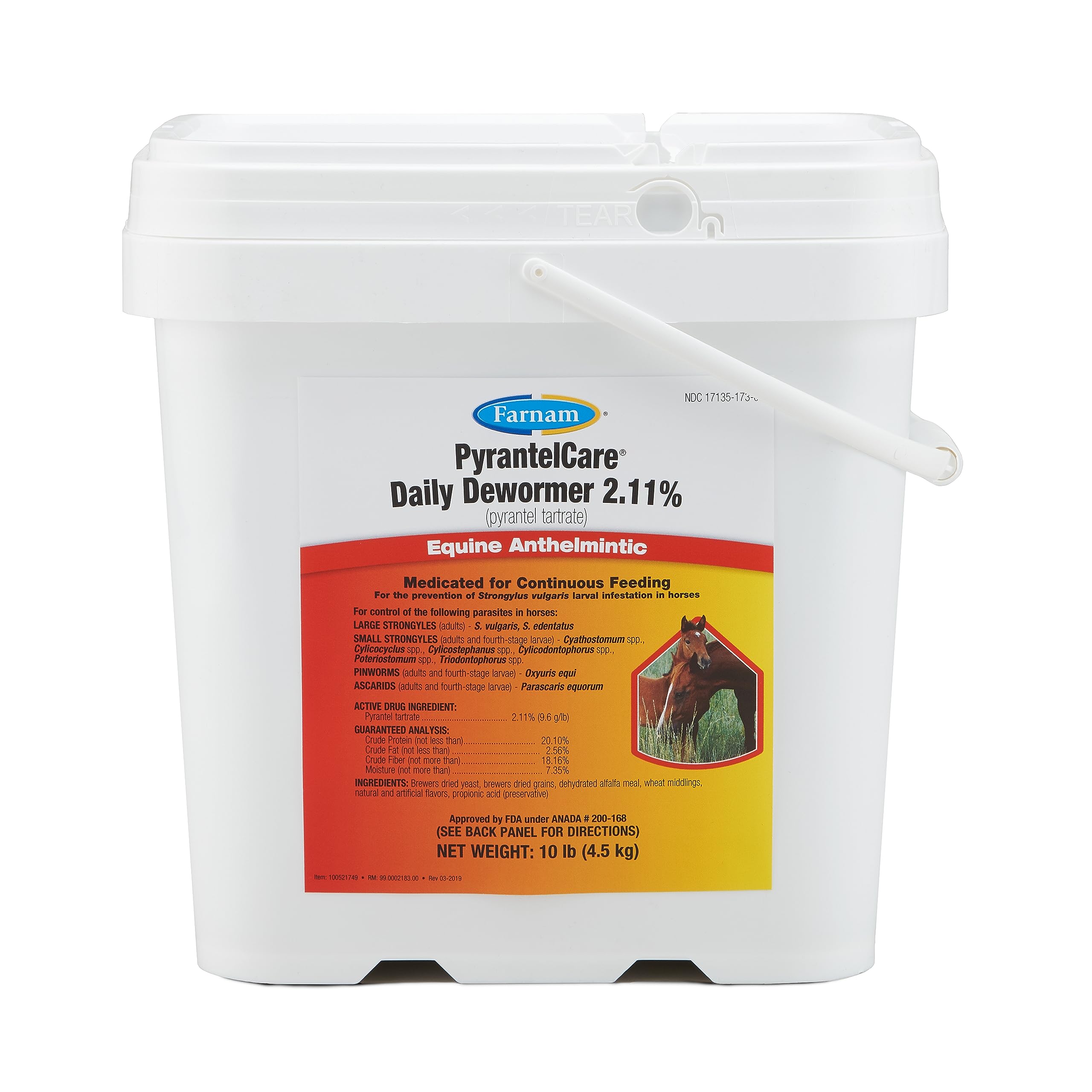 Farnam PyrantelCare Daily Horse Dewormer 2.11% (Pyrantel Tartrate) for Horses of All Ages, Equine Anthelmintic, Continuous Prote