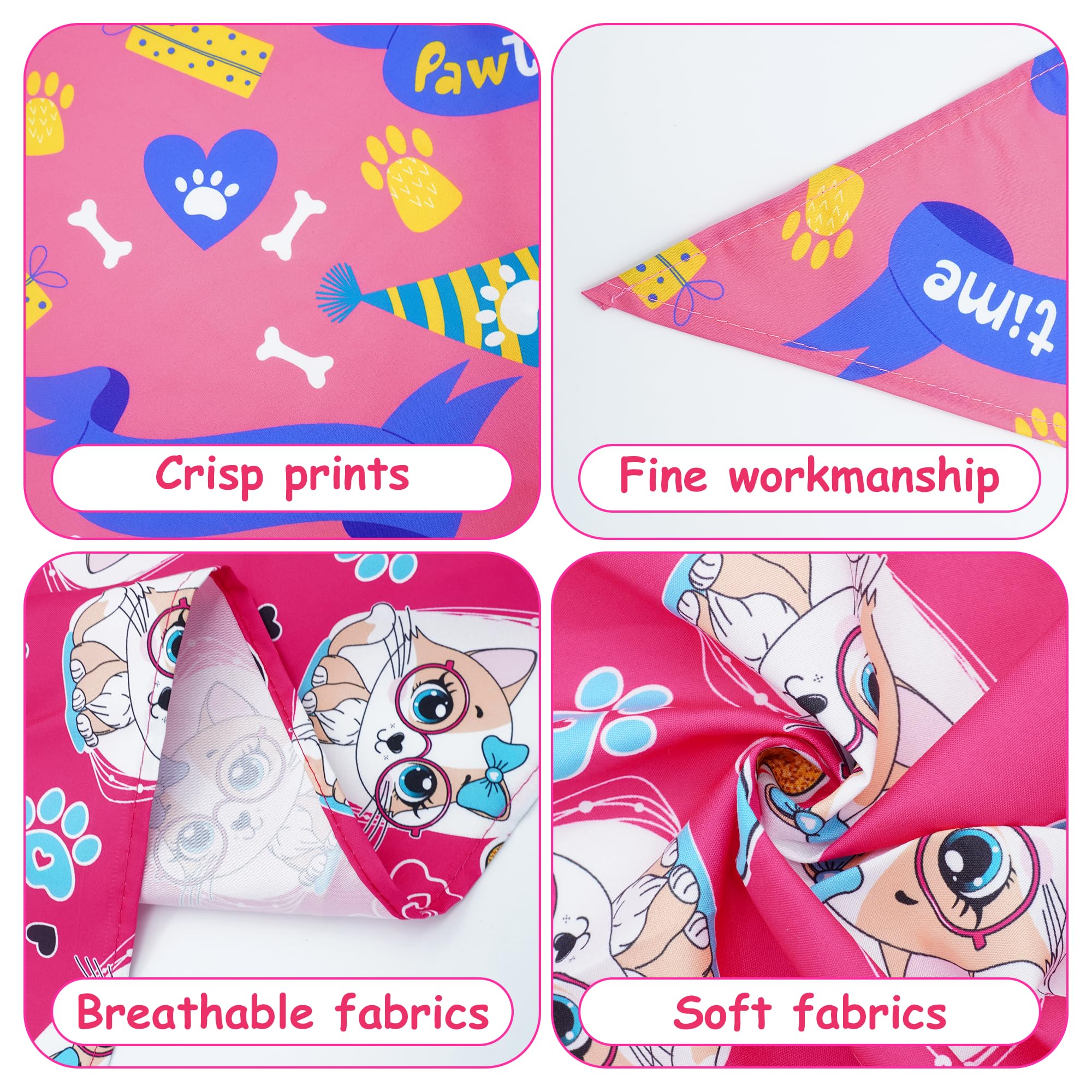 Jpgdn 100Pcs Dog Bandanas Bulk For Small Medium Dog Girl Boy With Paw Print Kerchief Triangle Bibs Head Scarves Scarfs Grooming
