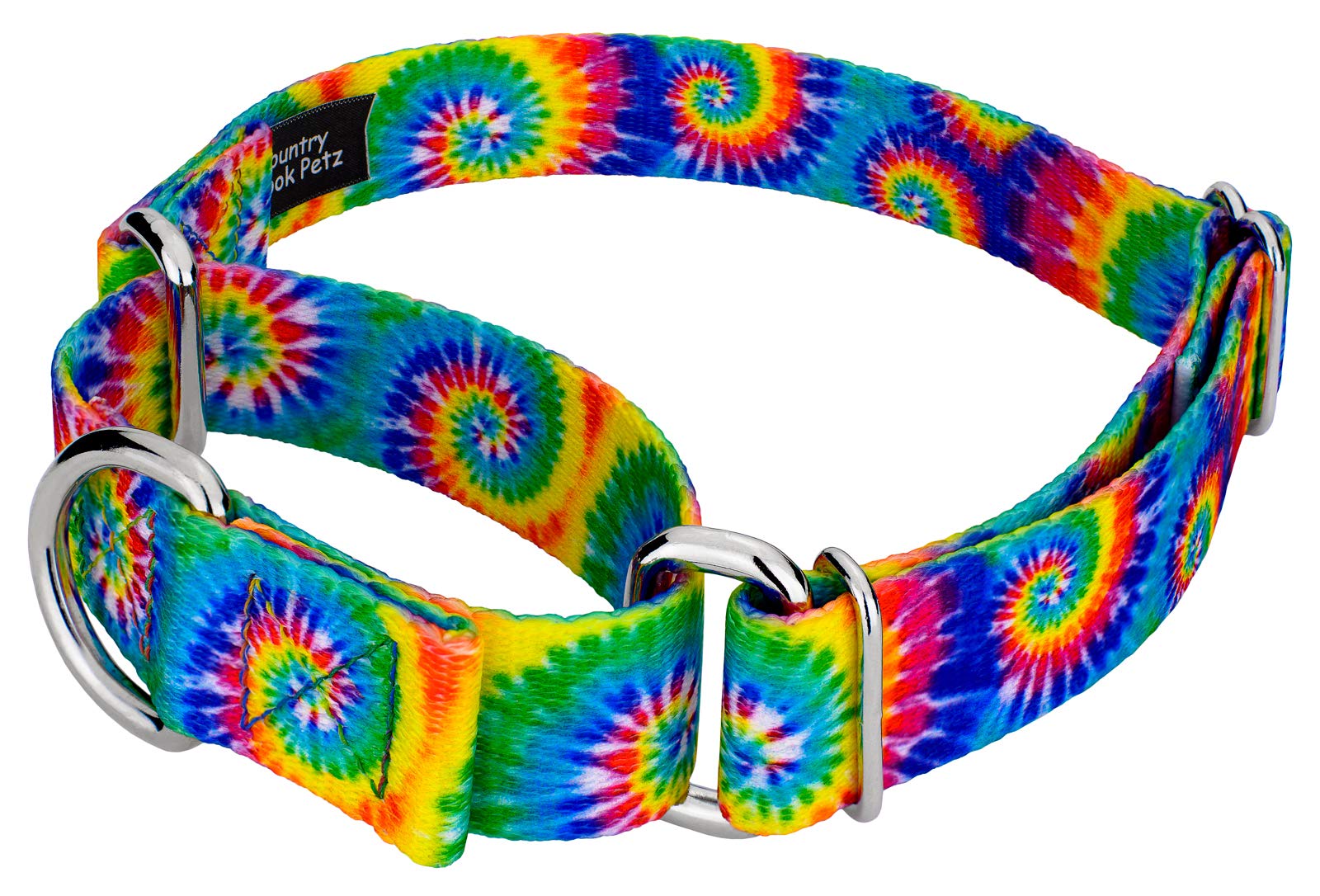 Country Brook Petz - Classic Tie Dye Martingale Dog Collar - Groovy Collection Featuring Far Out Designs (1/2 Inch, Extra Small)