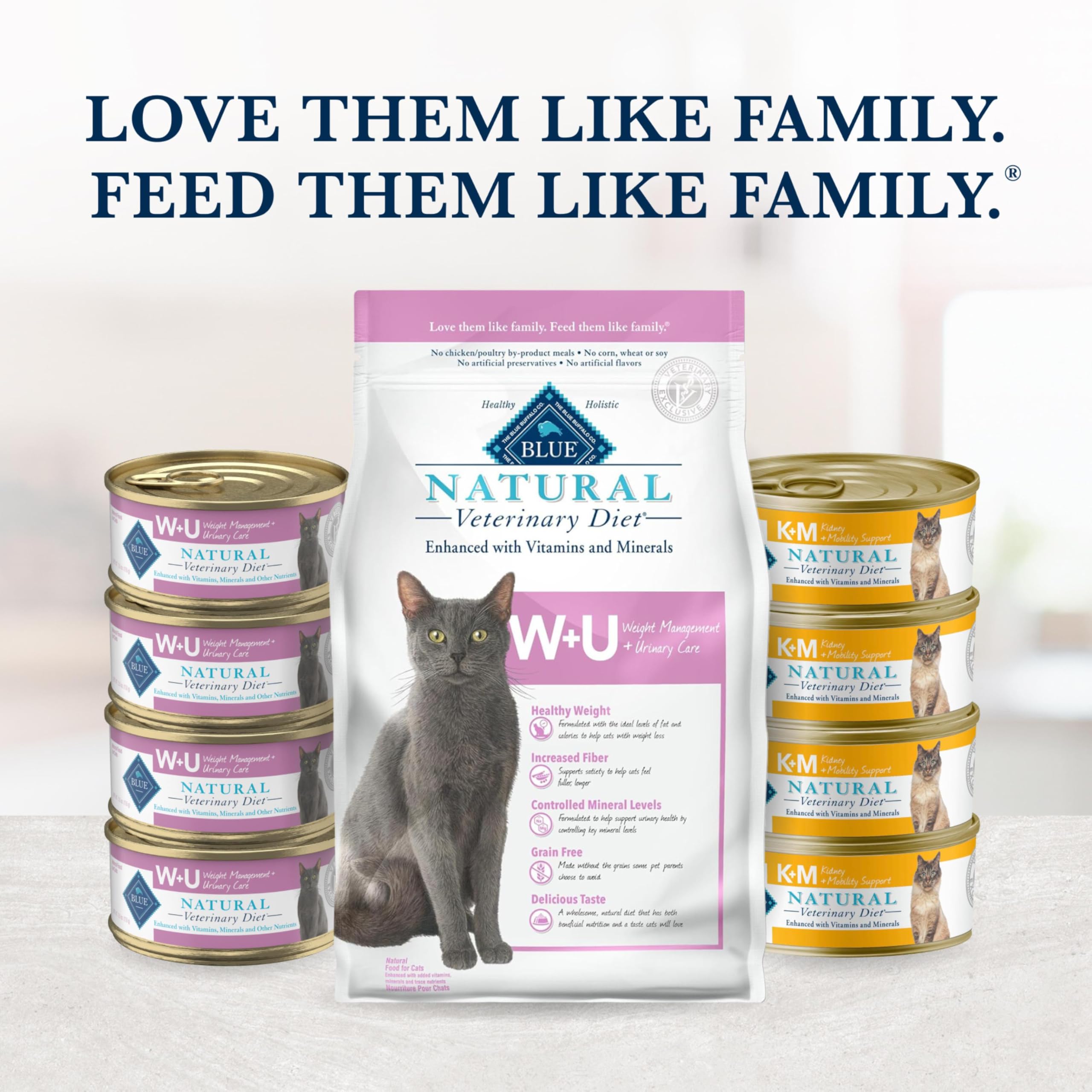 Blue Buffalo Natural Veterinary Diet W+U Weight Management + Urinary Care Wet Cat Food, Veterinarians Prescription Required, Ch