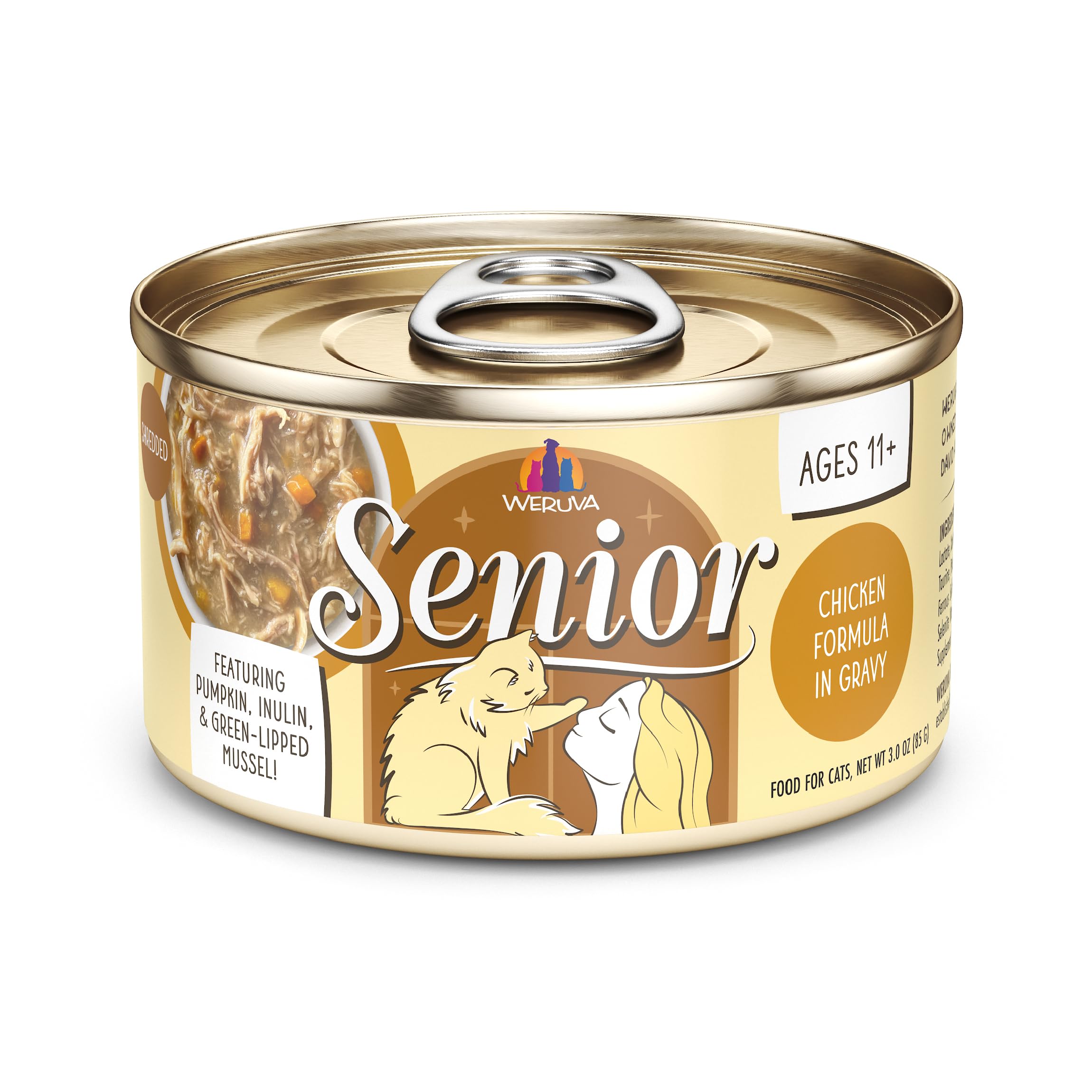 Weruva Senior Cat Food, Chicken in Gravy, 3oz Can, Pack of 12