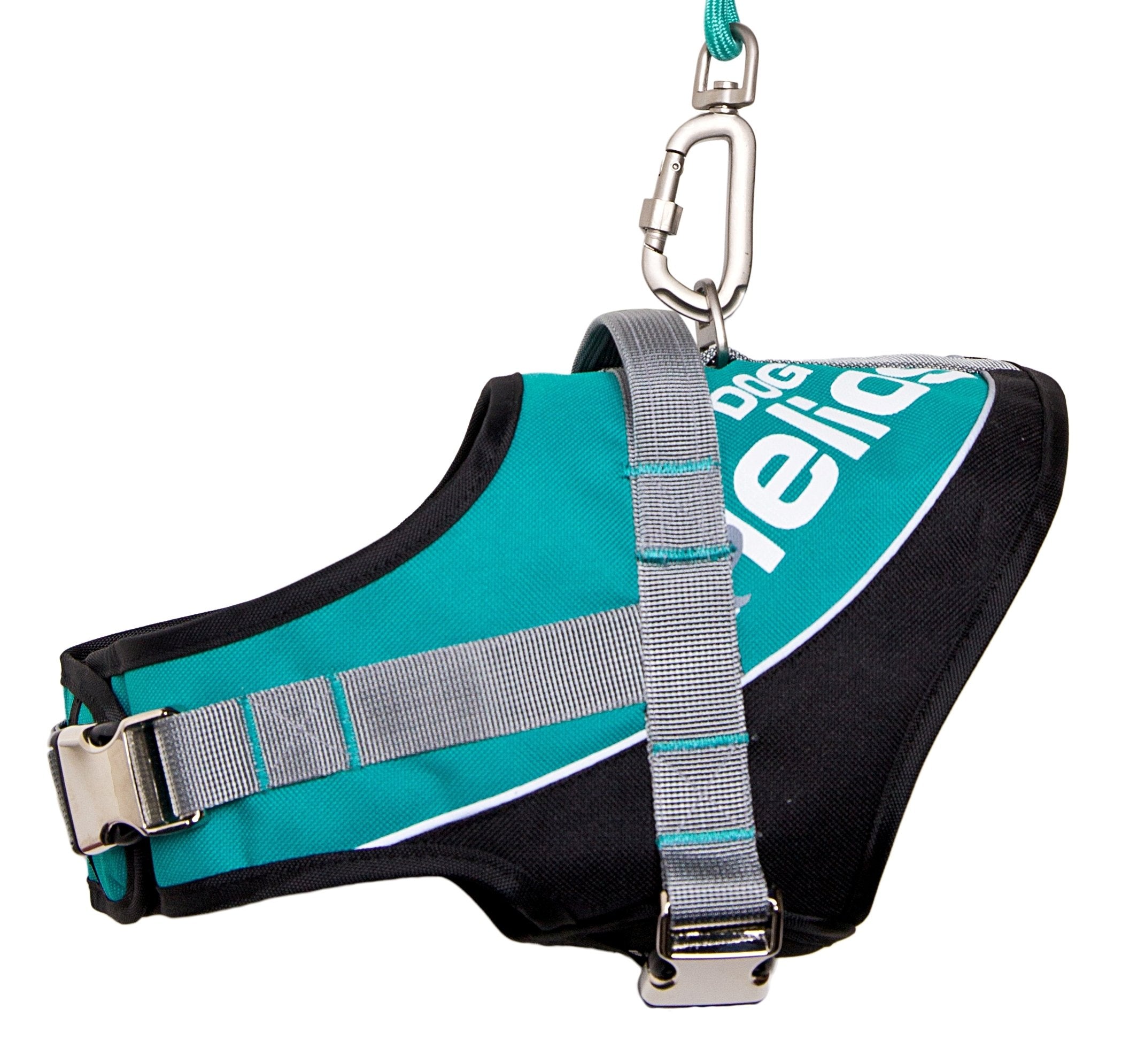 Helios Bark-Mudder Easy Tension 3M Reflective Endurance 2-in-1 Adjustable Dog Leash and Harness, Medium, Teal Blue