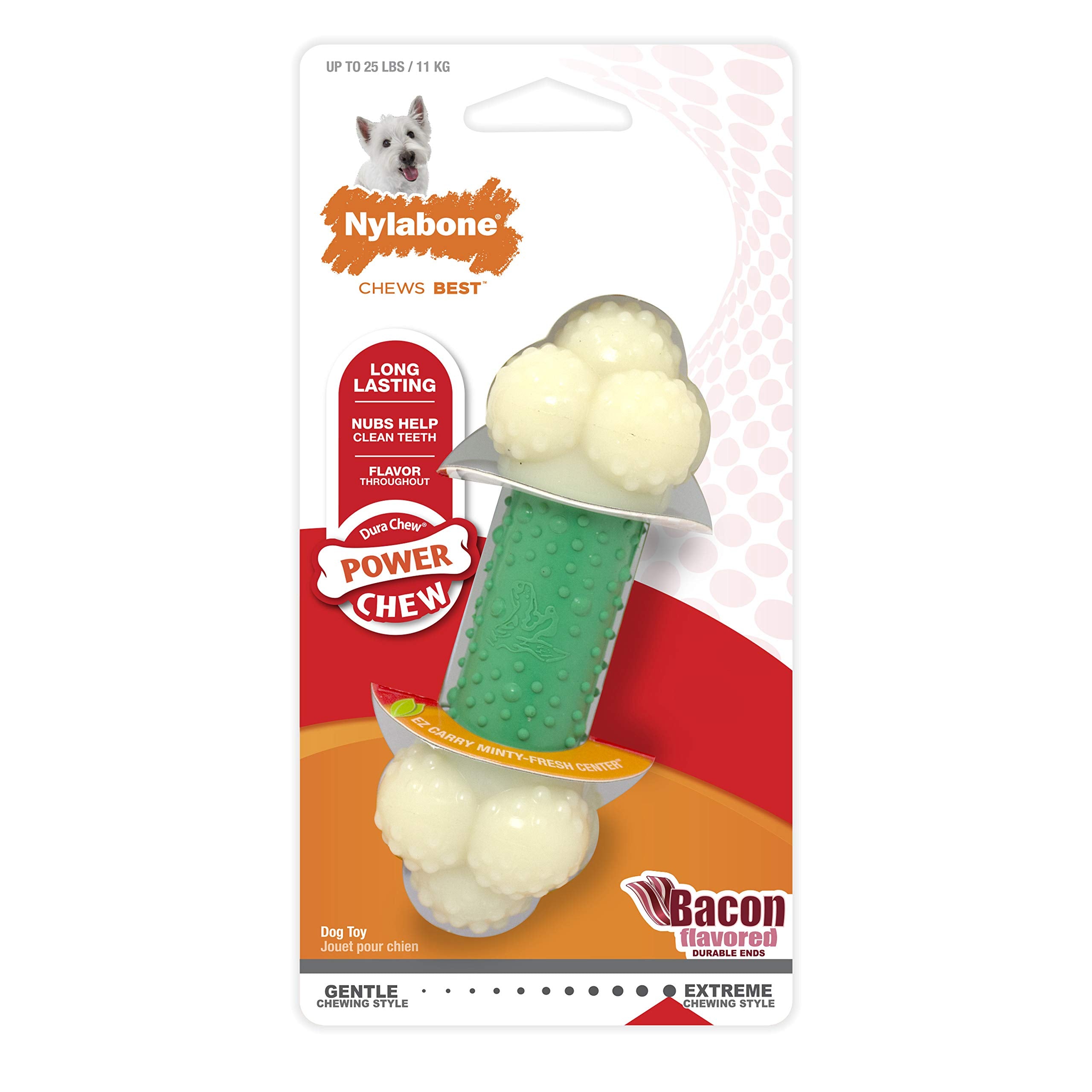 Nylabone Double Action Power Chew Durable Dog Toy Small - Up to 25 lbs.
