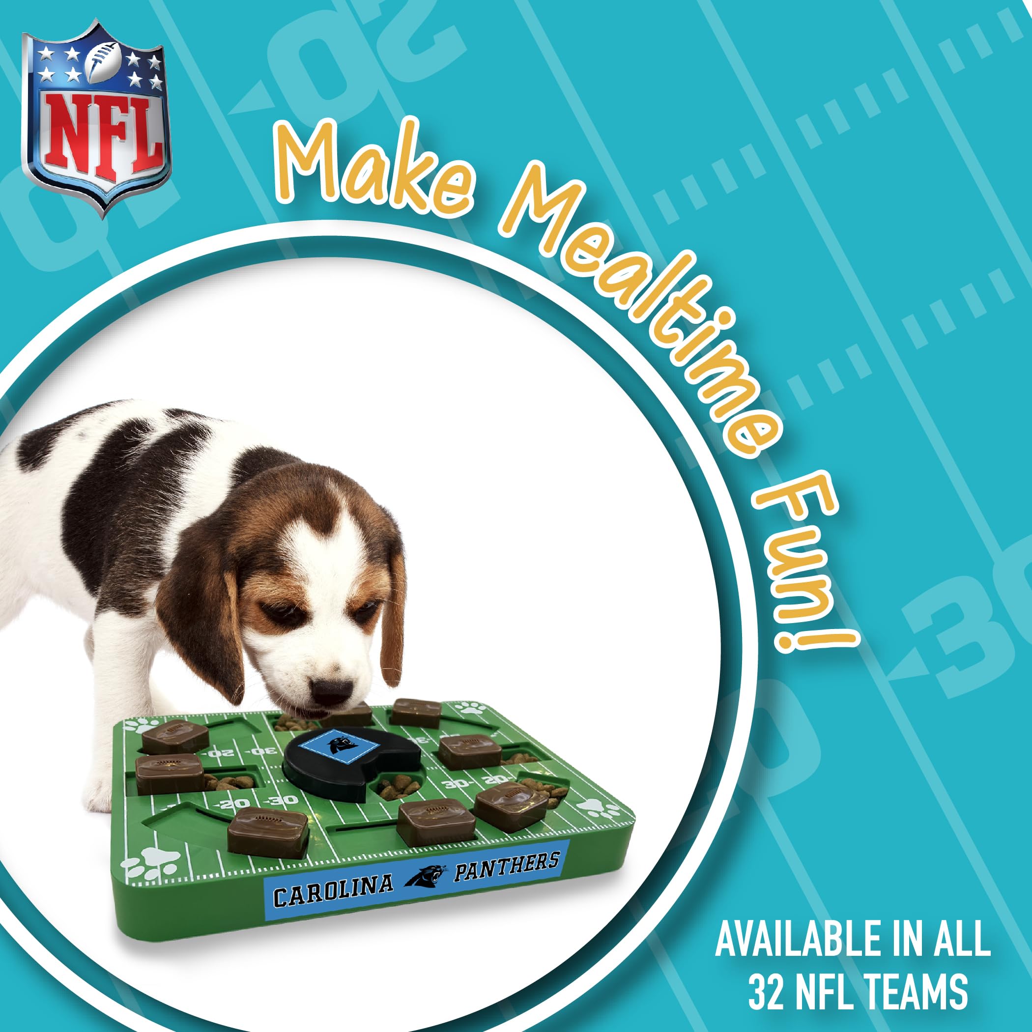 Pets First Nfl Carolina Panthers Puzzle Toy, Puzzle Treat Dog Toy, Interactive Dog Treat Toy, Dog Puzzle