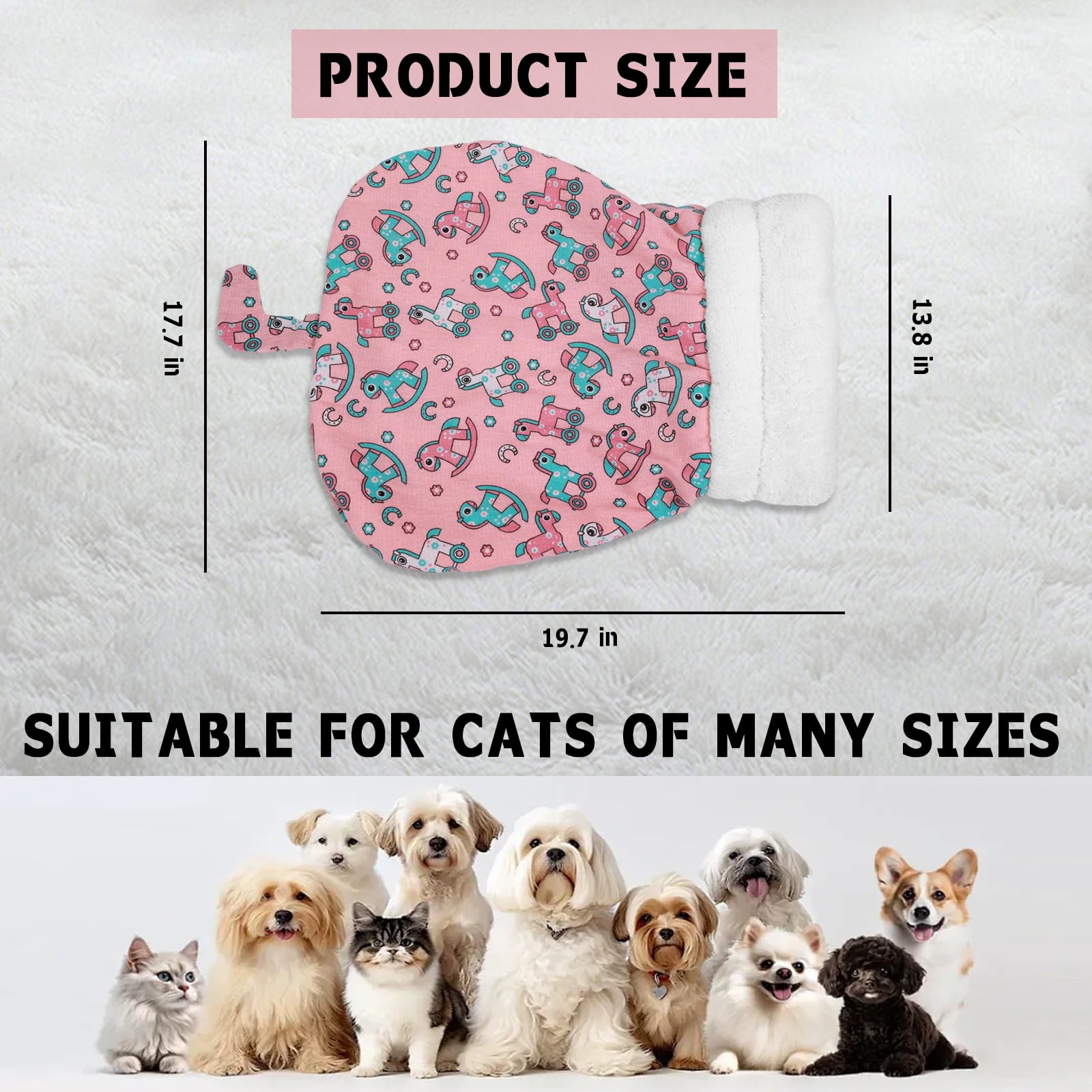 Fadeyj Cat Sleeping Bag For Indoor Cats - Winter Self-Warming 360 Cozy Cave Bed, Soft Plush Snuggle Sack With Warm Tunnel Design
