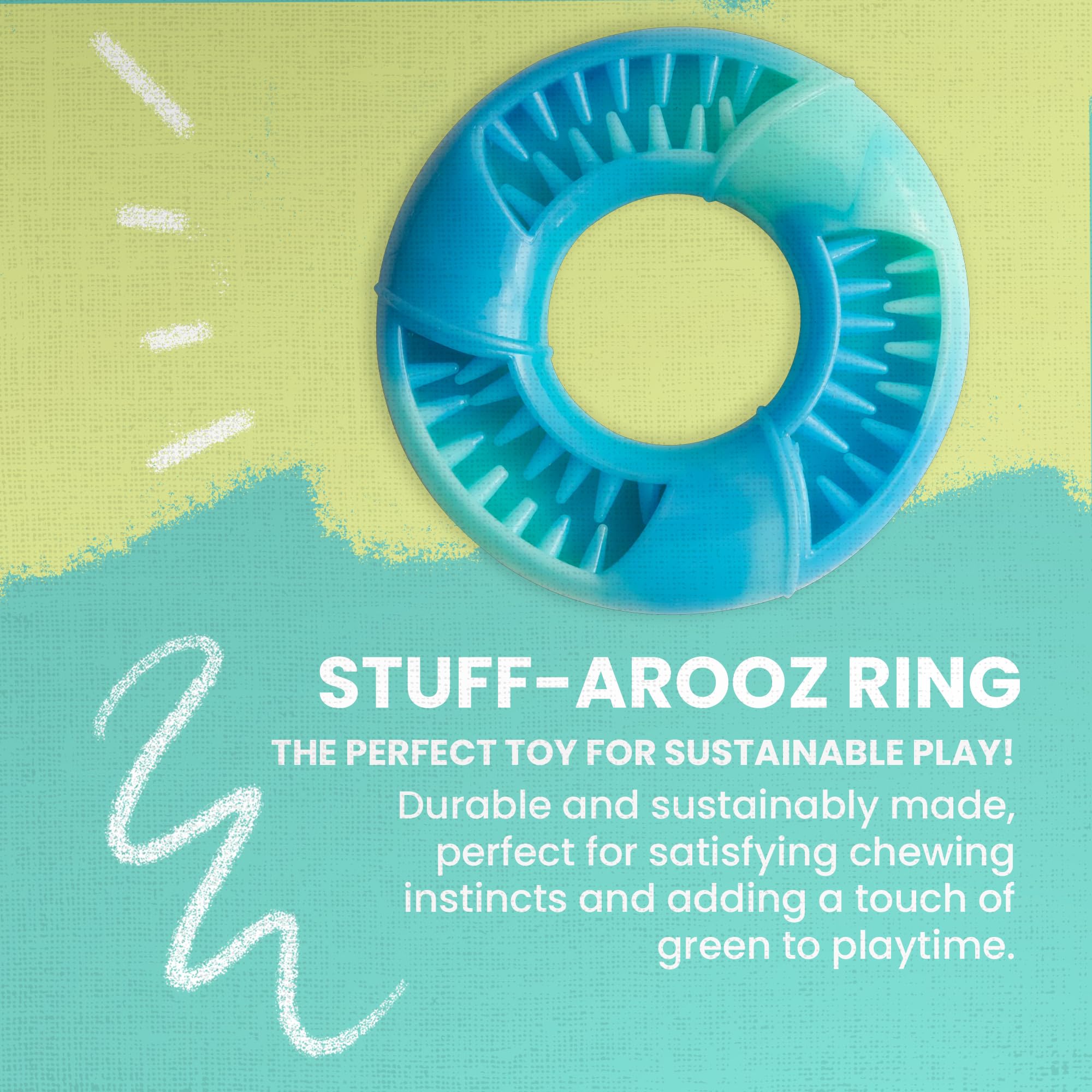 Snugarooz Stuff-Arooz Ring Dog Toy - Eco-Conscious, Treat-Dispensing TPR Design - Durable, Textured Chew Toy for Fetch, Toss & I