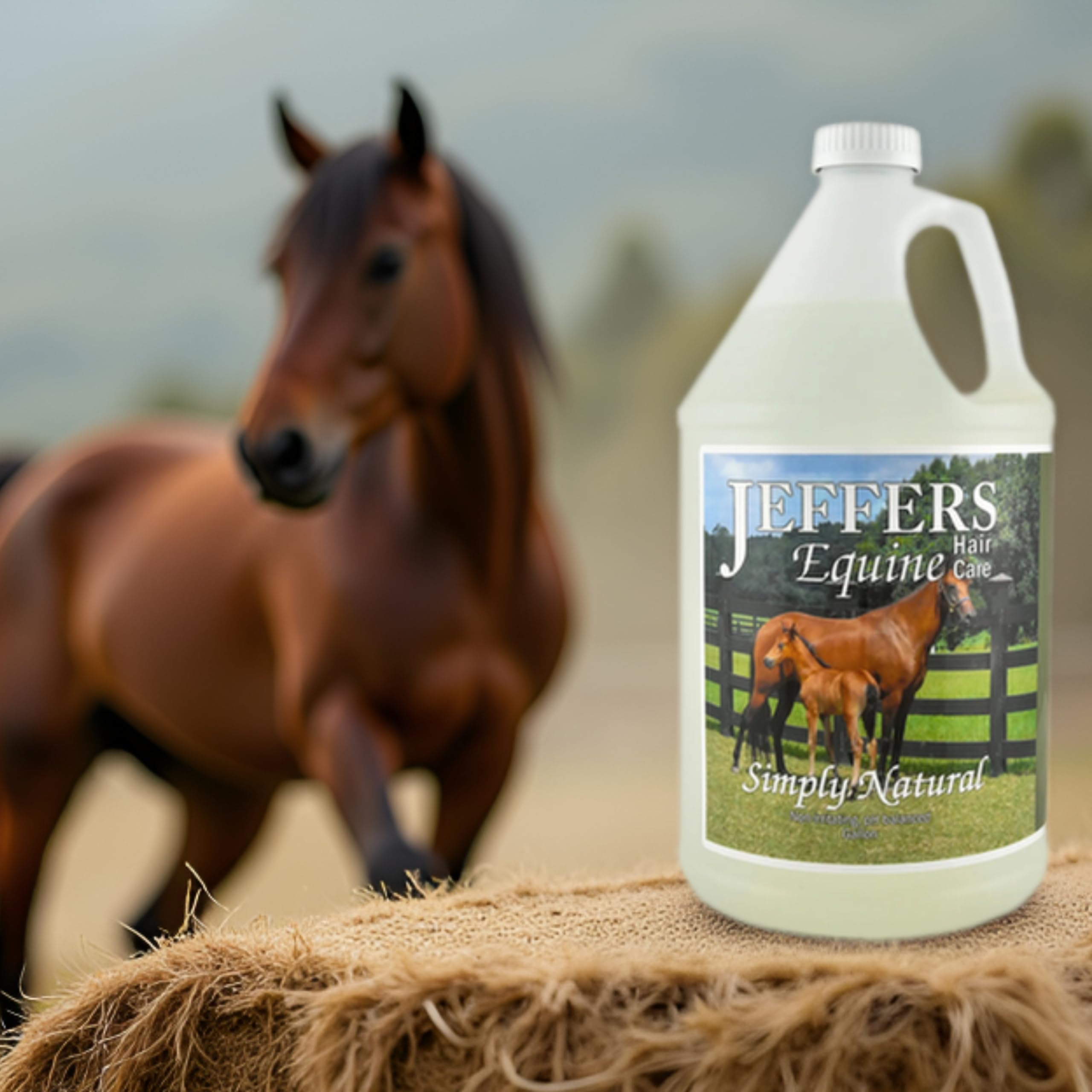 Jeffers Equine Simply Natural Horse Shampoo - pH Balanced, Sulfate Free Wash for Horses, Ponies & Foals - Detergent Free - Fresh