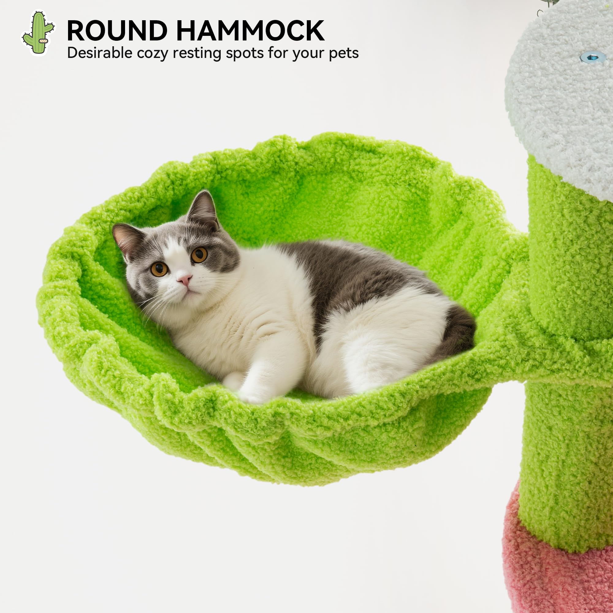 YITAHOME 48.4in Flower Cat Tree Tower: Cute Kitten Climbing Tower Indoor with Kitty Condo, Sisal Scratching Posts and Board, Pur
