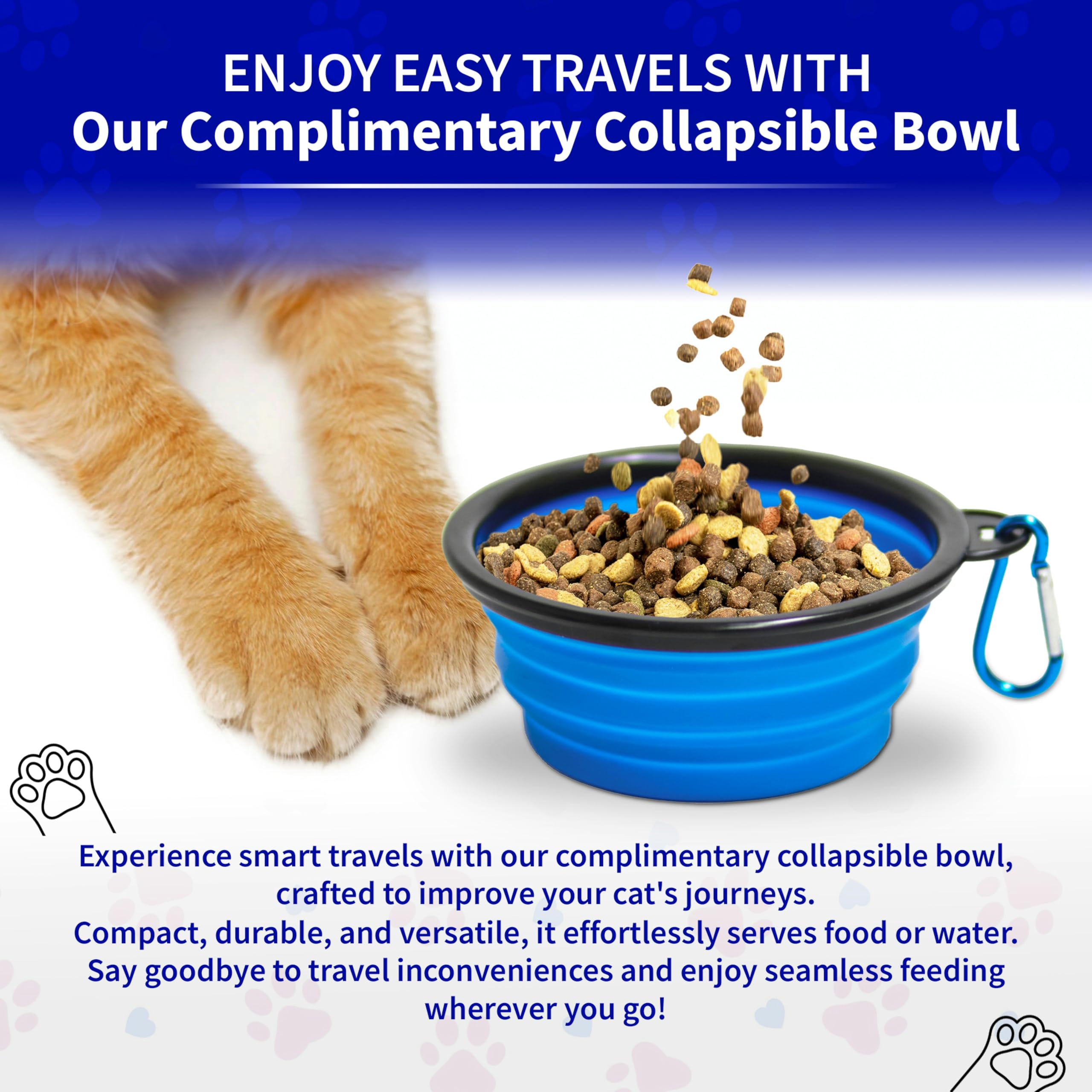 Pet Fit For Life Travel Cat Litter Box - Collapsible, Portable, Nylon, Large, Blue, Model 43237-2