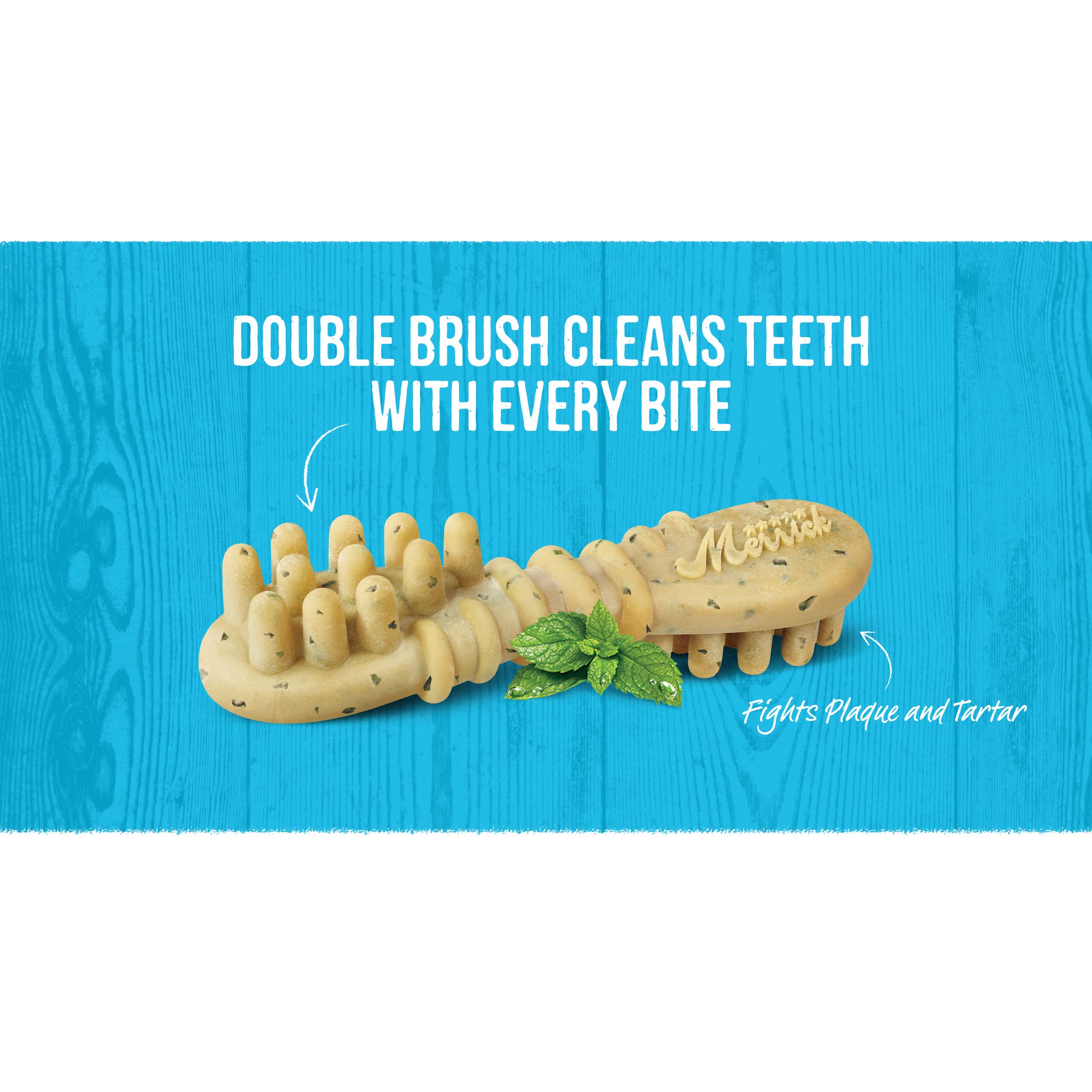 Merrick Fresh Kisses Natural Dental Chews, Toothbrush Shape Treat Infused With Real Mint, For Large Dogs - 16 ct. Box
