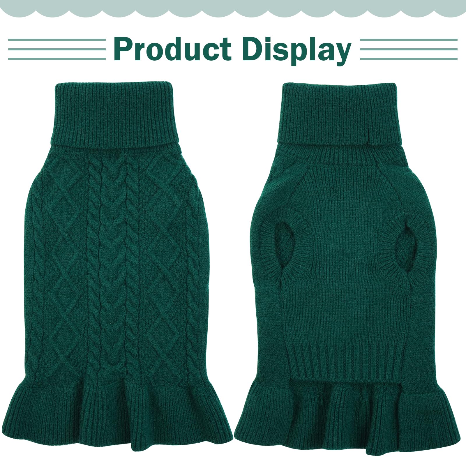 Qbleev Small Dog Sweaters For Girls - Warm Winter & Fall Dog Sweaters With Soft Material, Turtleneck & Vest Options, Female Xs